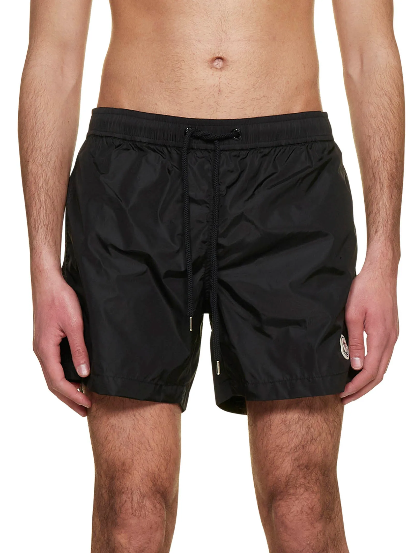 Moncler Logo Patch Drawstring Swim Shorts