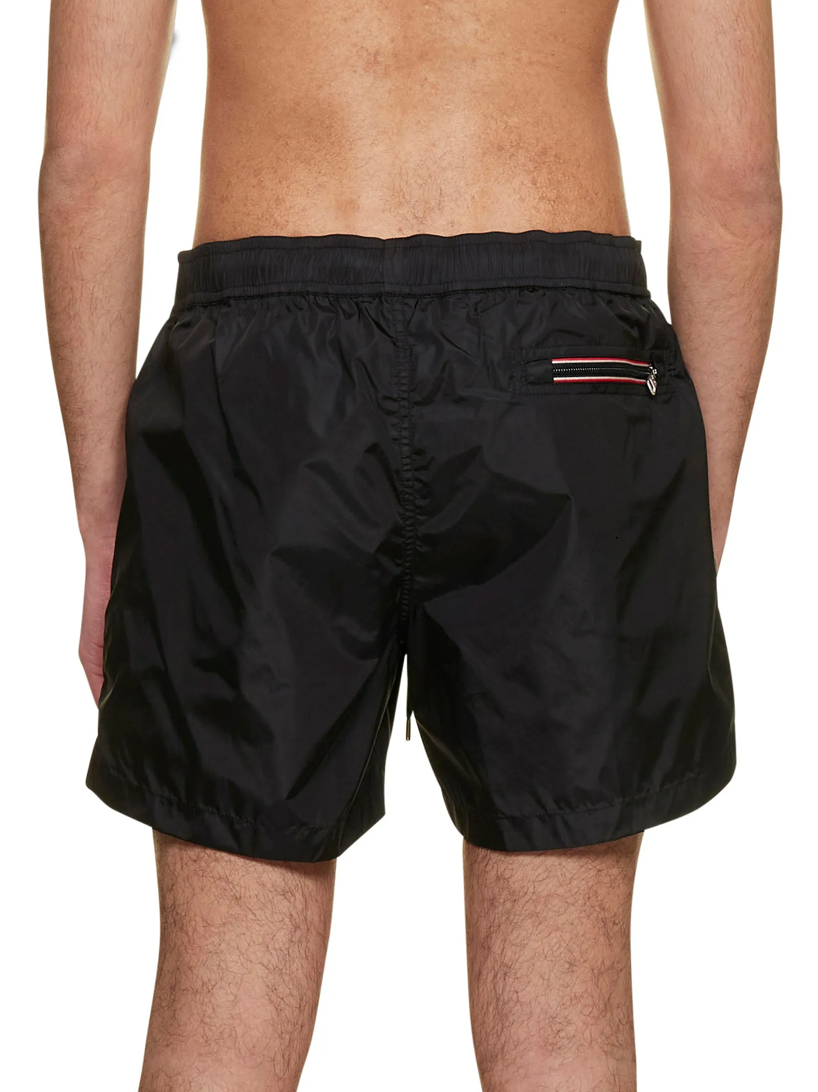 Moncler Logo Patch Drawstring Swim Shorts
