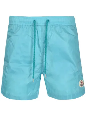 Moncler Logo Patch Drawstring Swim Shorts