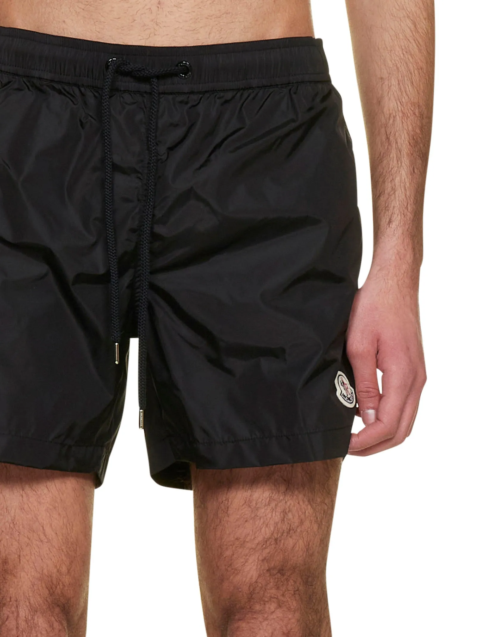 Moncler Logo Patch Drawstring Swim Shorts