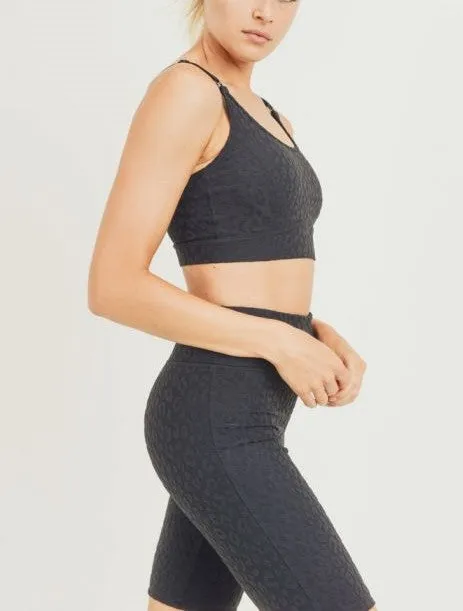Mono B Leopard Jacquard TACTEL® Sports Bra AT8031