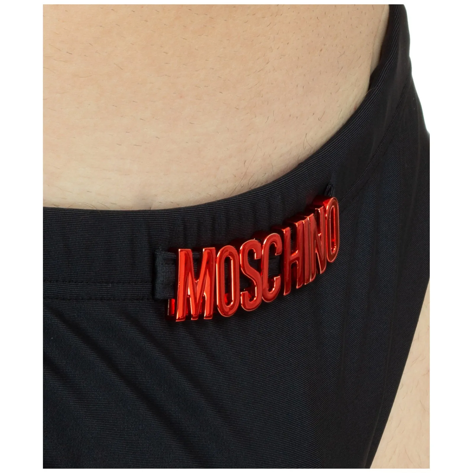 Moschino Logo Plaque Drawstring Swim Shorts