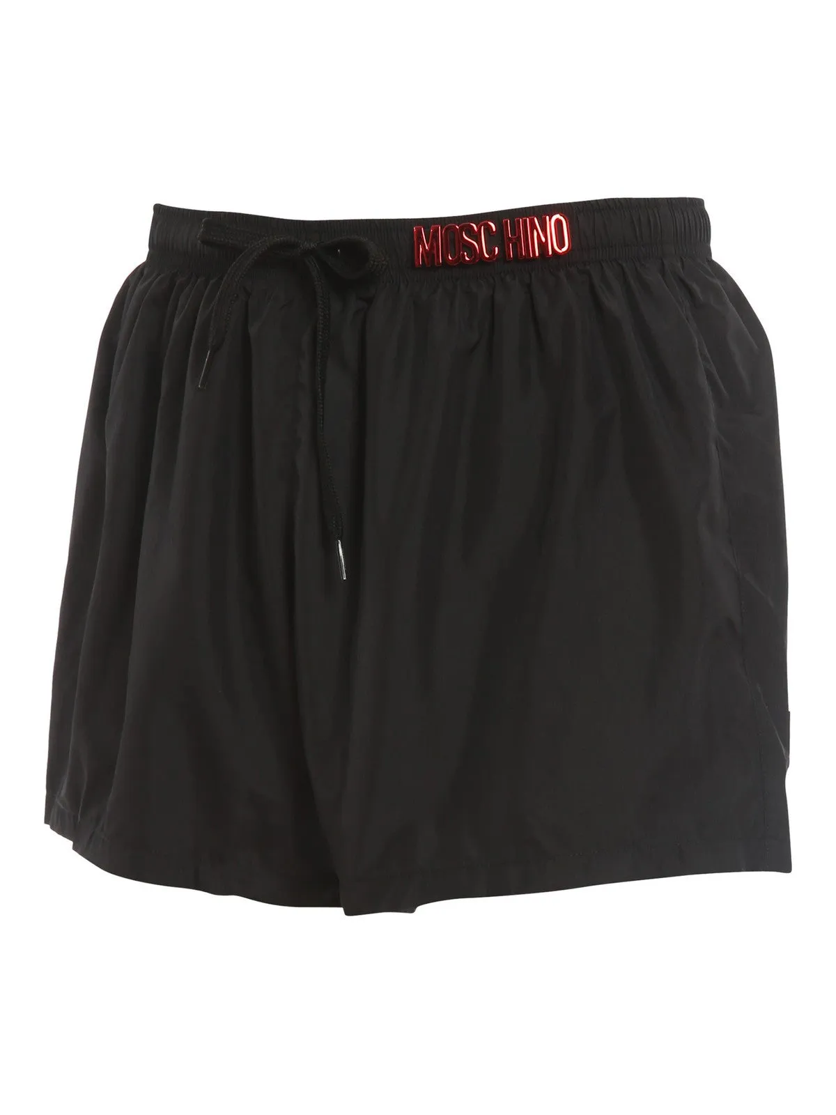 Moschino Logo Plaque Drawstring Swim Shorts