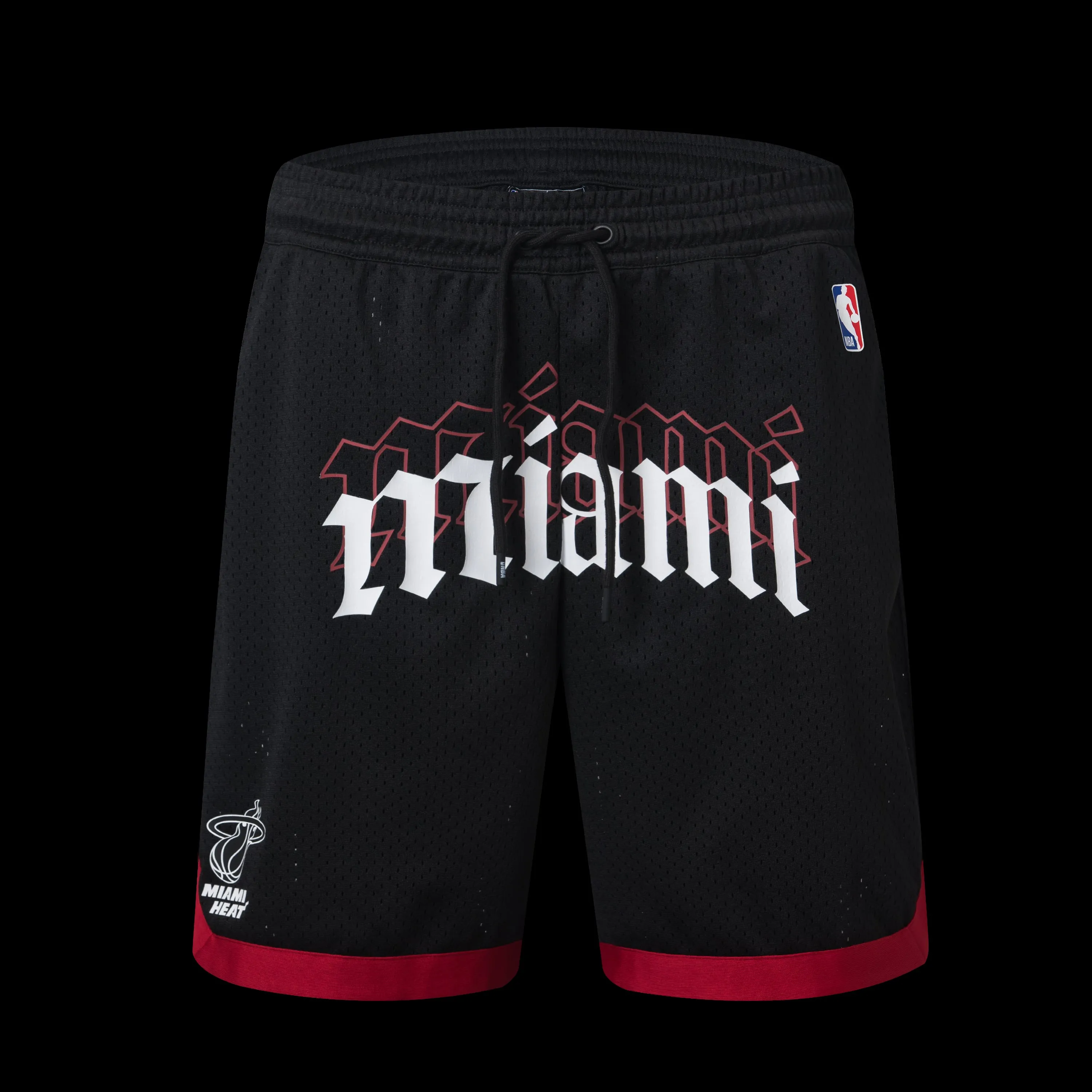 NBA Front Arch Print Regular Fit Mesh Short - Miami Heat