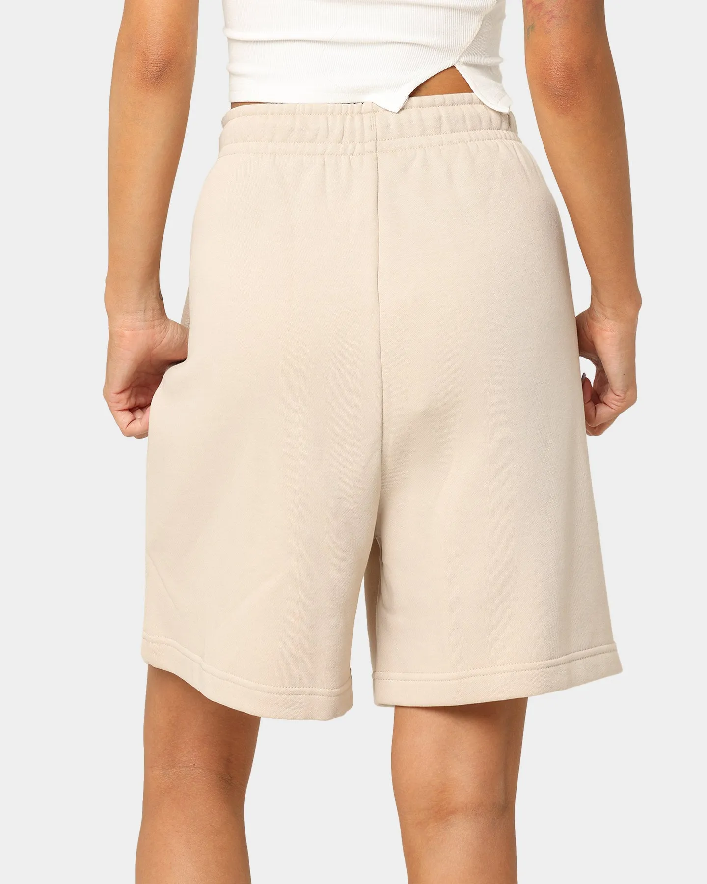 Nike Women's Essential Collection Fleece High Rise Shorts Sanddrift