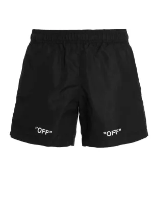 Off-White Logo Printed Swim Shorts