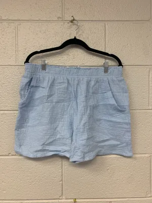 Outlet 7199 - Latched Mama Coastline Cotton Shorts - Skyblue - Large
