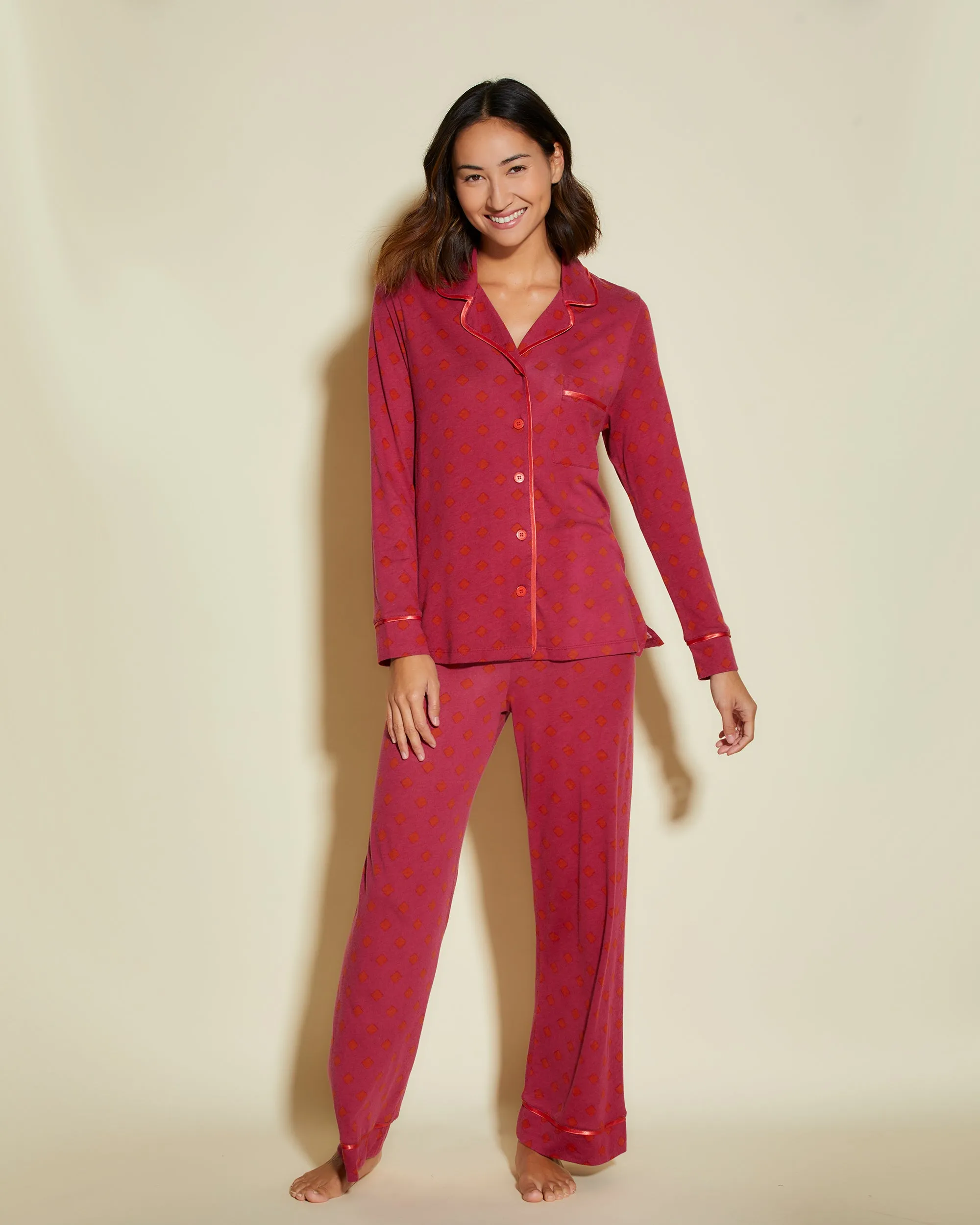 Petite Long Sleeve Top & Pant Pajama Set