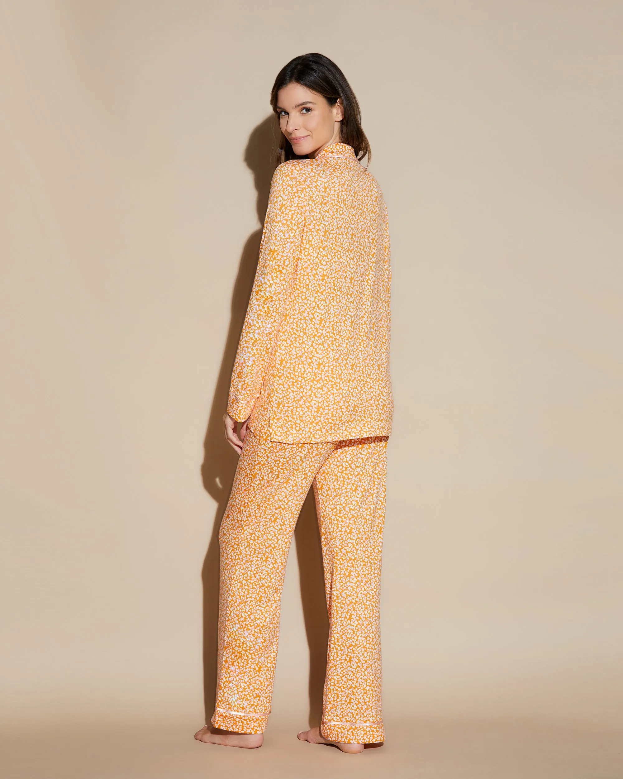 Petite Printed Long Sleeve Top & Pant Pajama Set