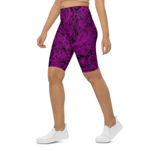 Pink Glowing Floral Bike Shorts