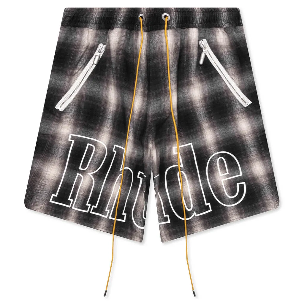 Plaid Logo Short - Black/Grey