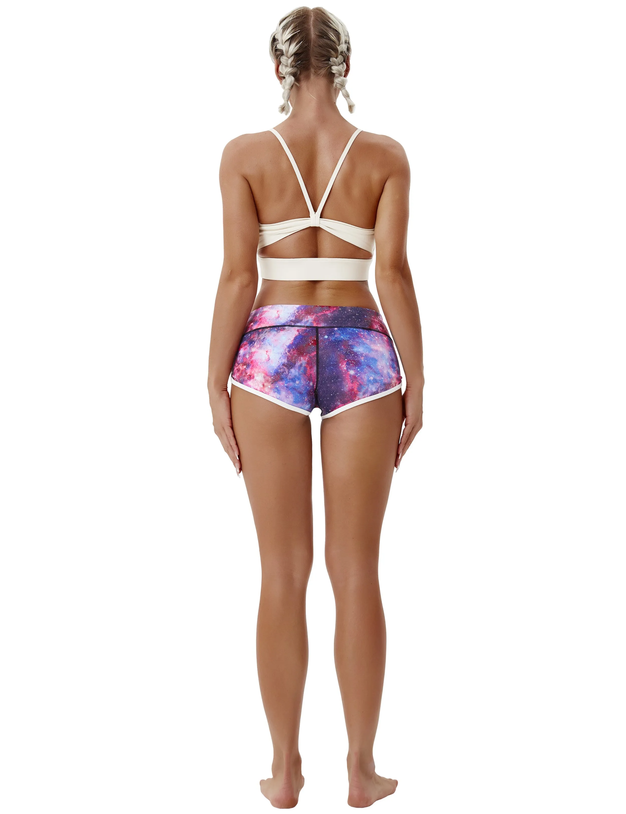 Printed Booty Gym Shorts galaxy_Gym