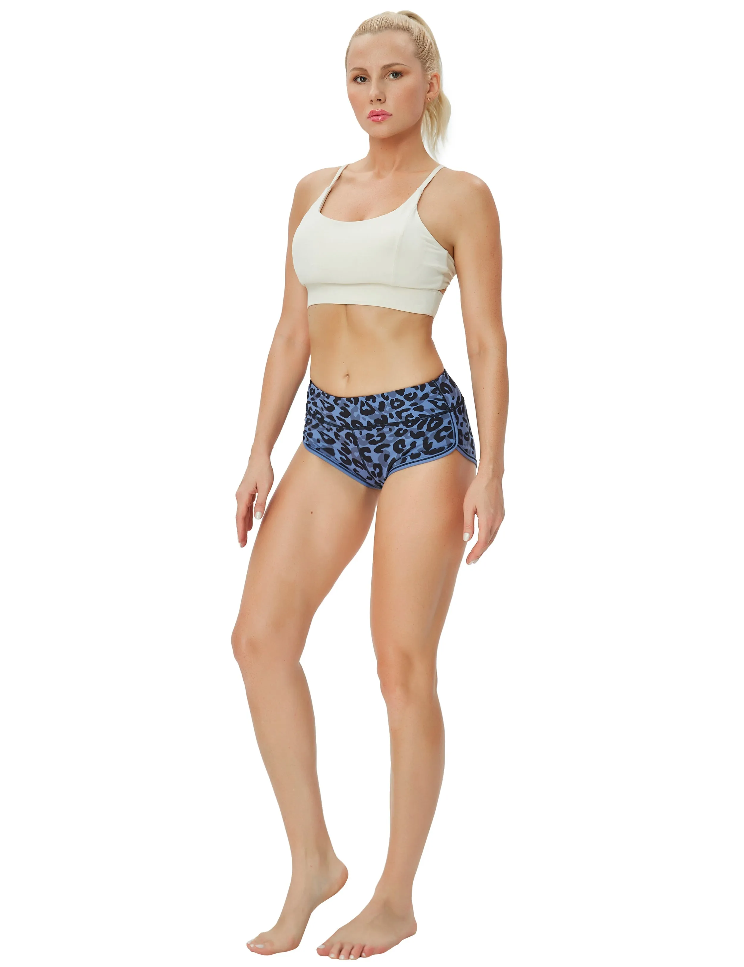 Printed Booty Gym Shorts navy_leopard_Gym
