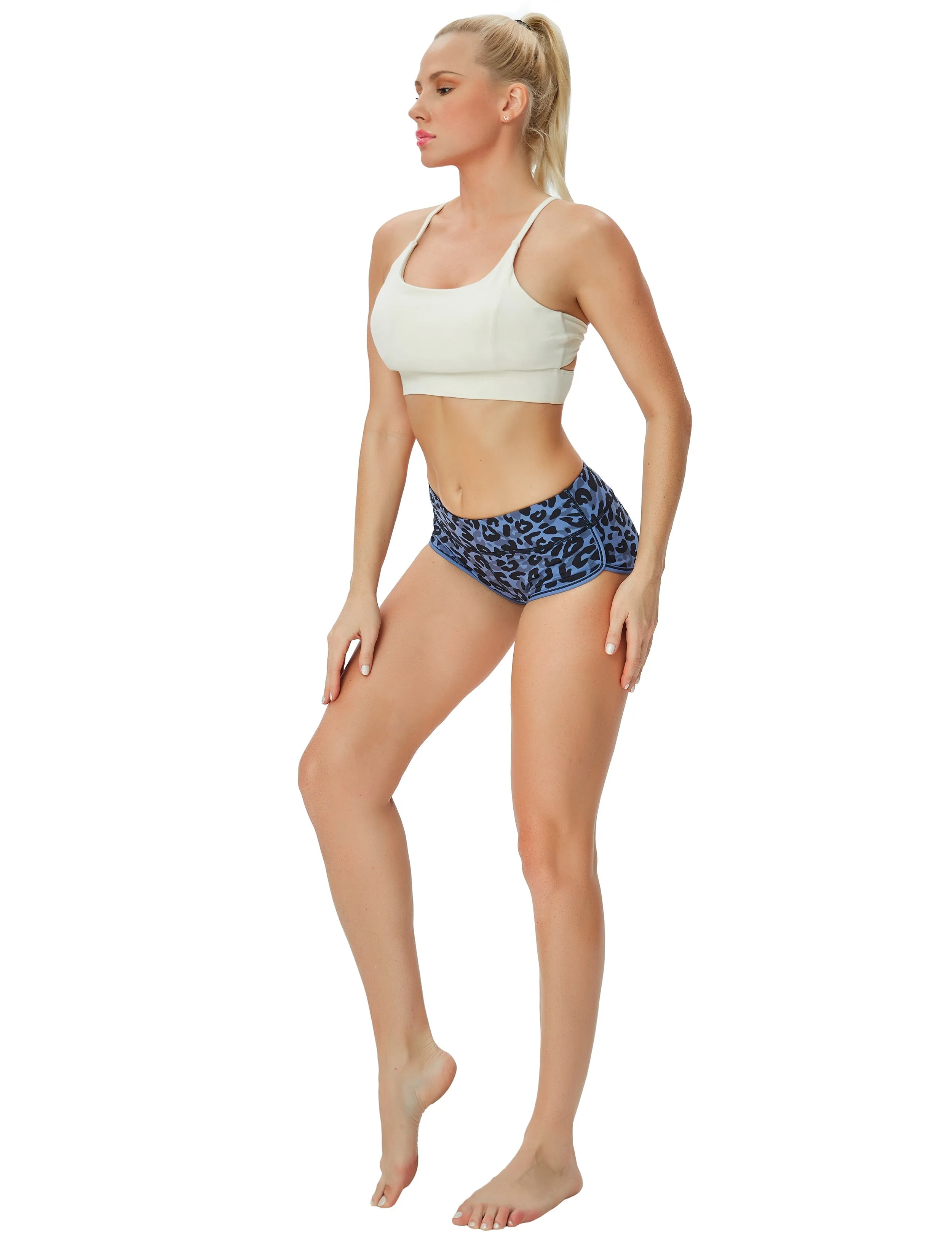 Printed Booty Tall Size Shorts navy_leopard_Tall Size