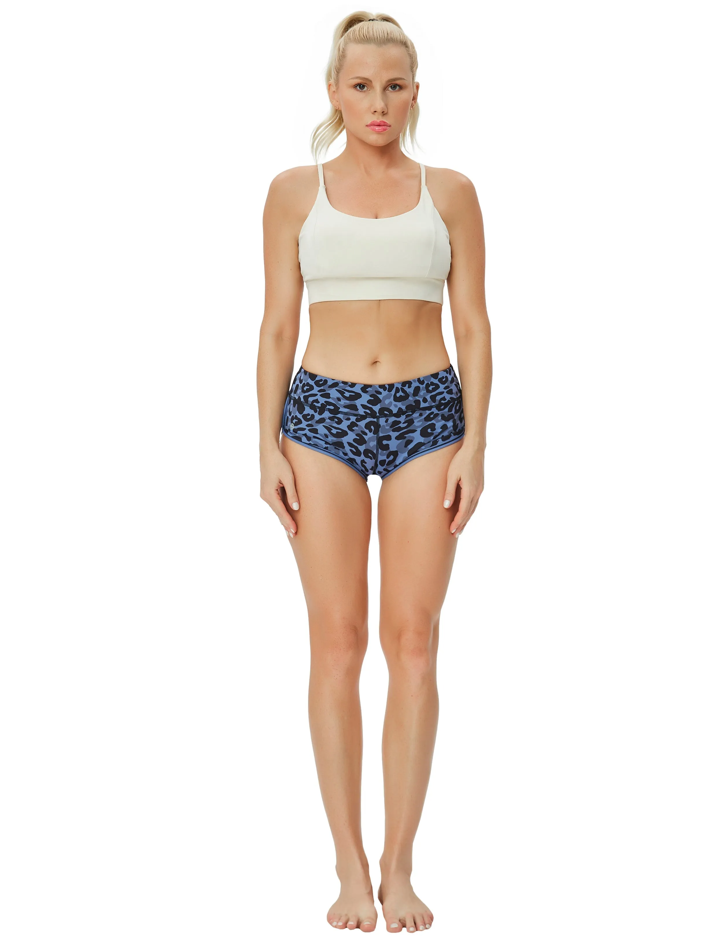 Printed Booty Tall Size Shorts navy_leopard_Tall Size