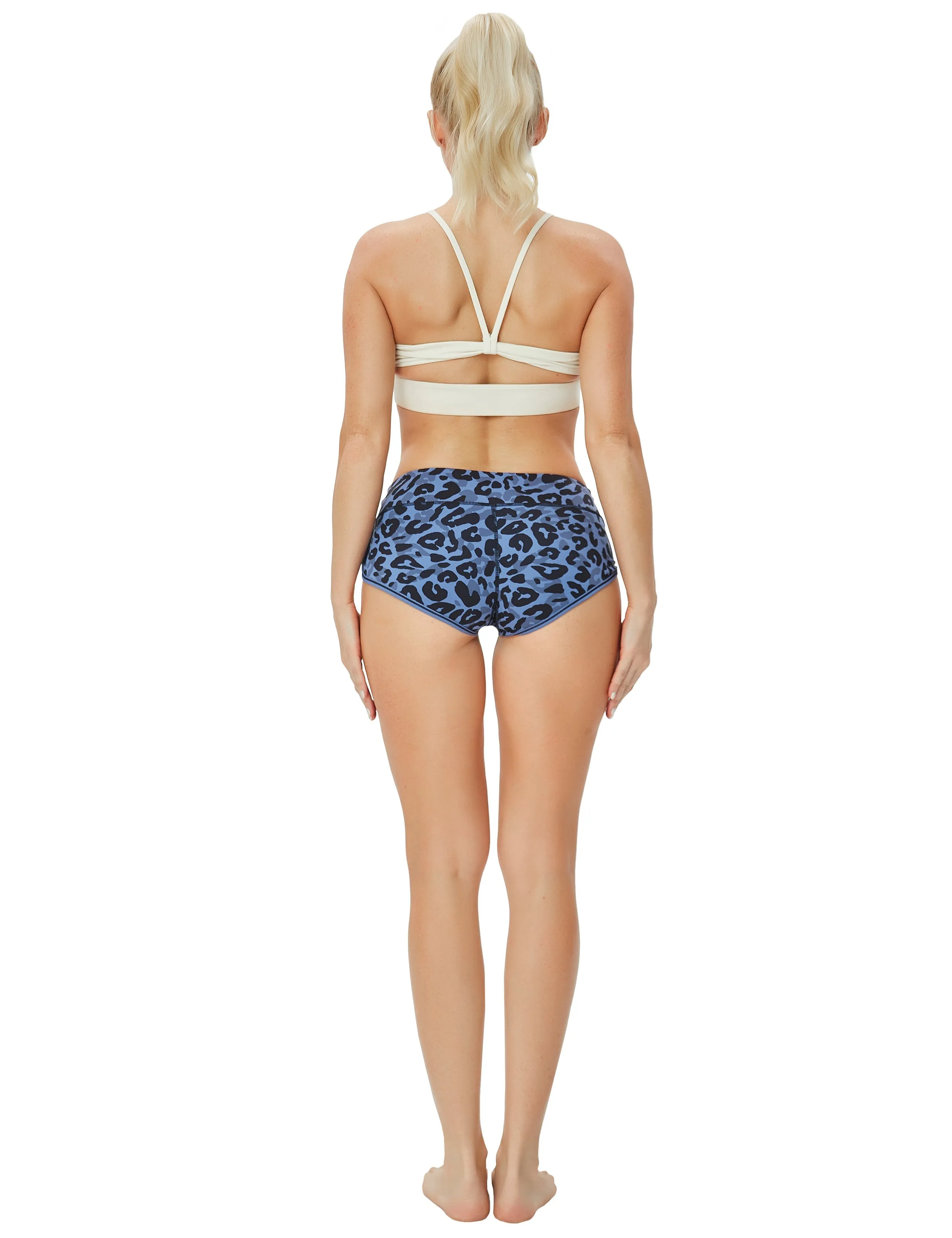 Printed Booty Tall Size Shorts navy_leopard_Tall Size