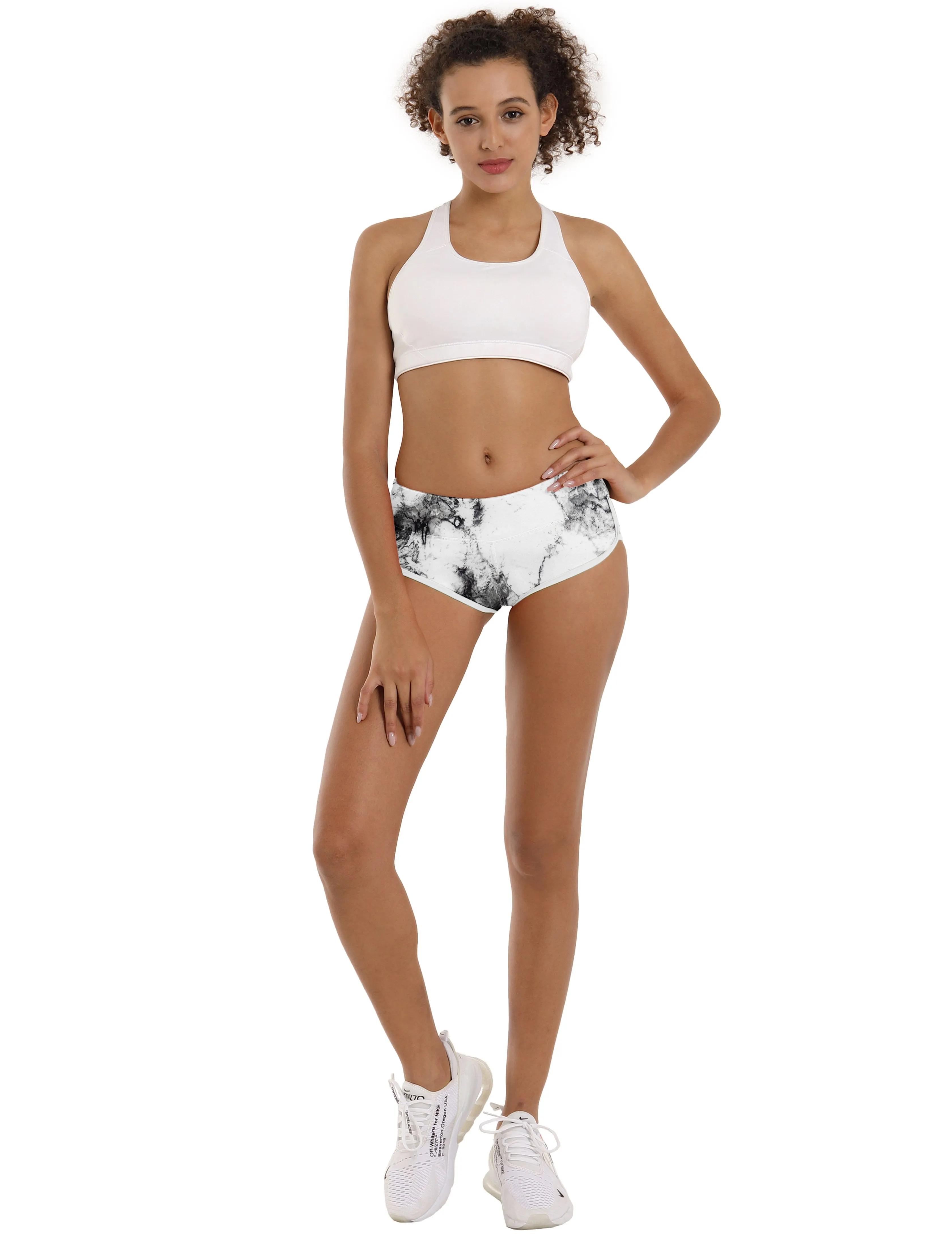 Printed Booty Yoga Shorts arabescato ins_yoga