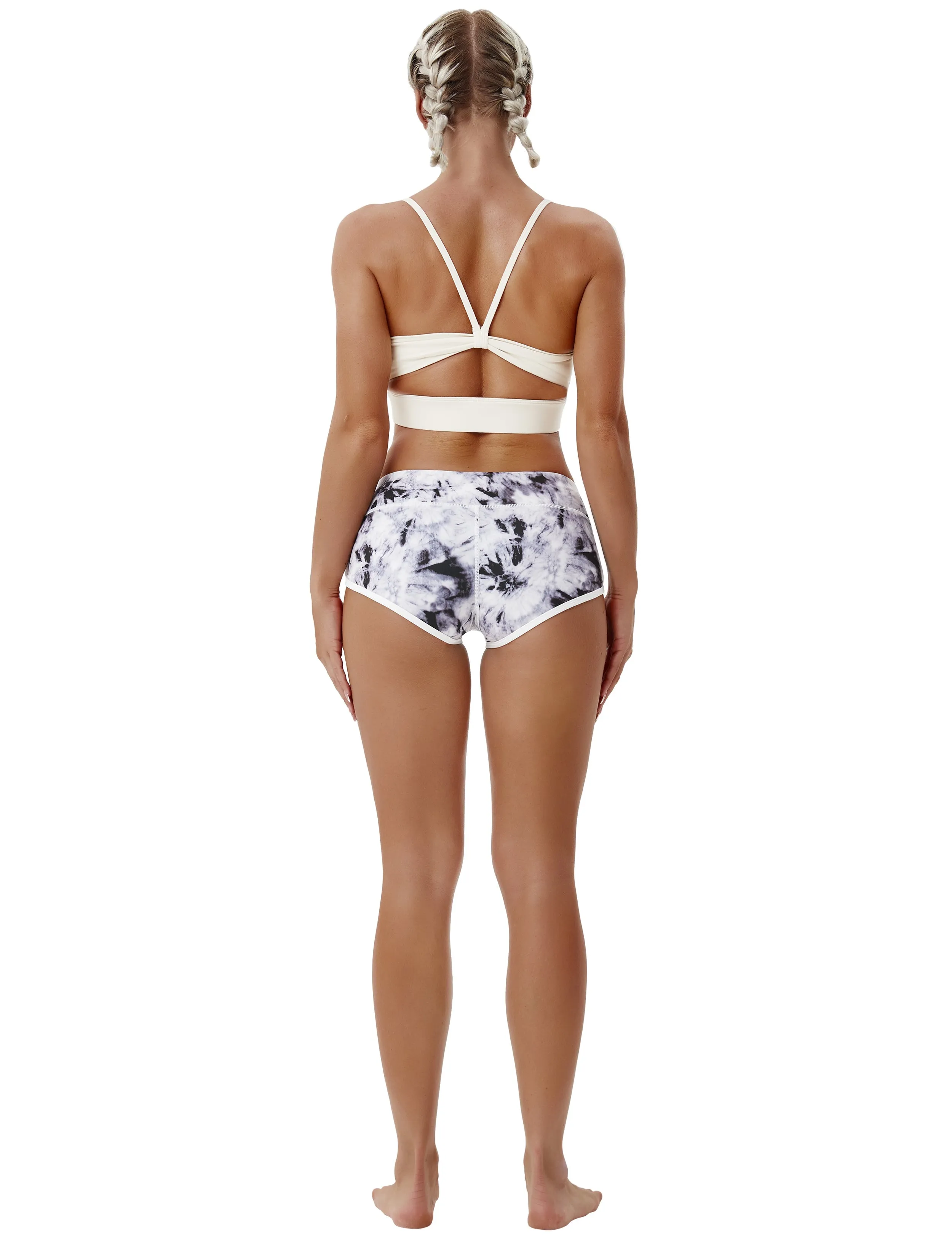 Printed Booty yogastudio Shorts black dandelion_yogastudio