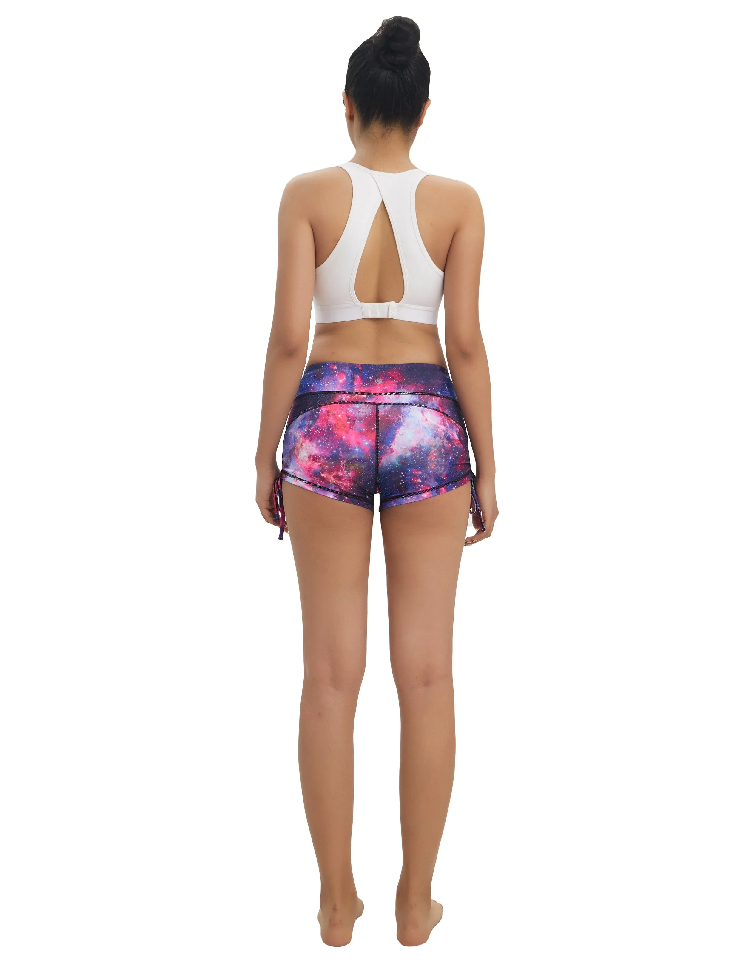 Printed Side Drawstring Hot Shorts galaxy_Biking