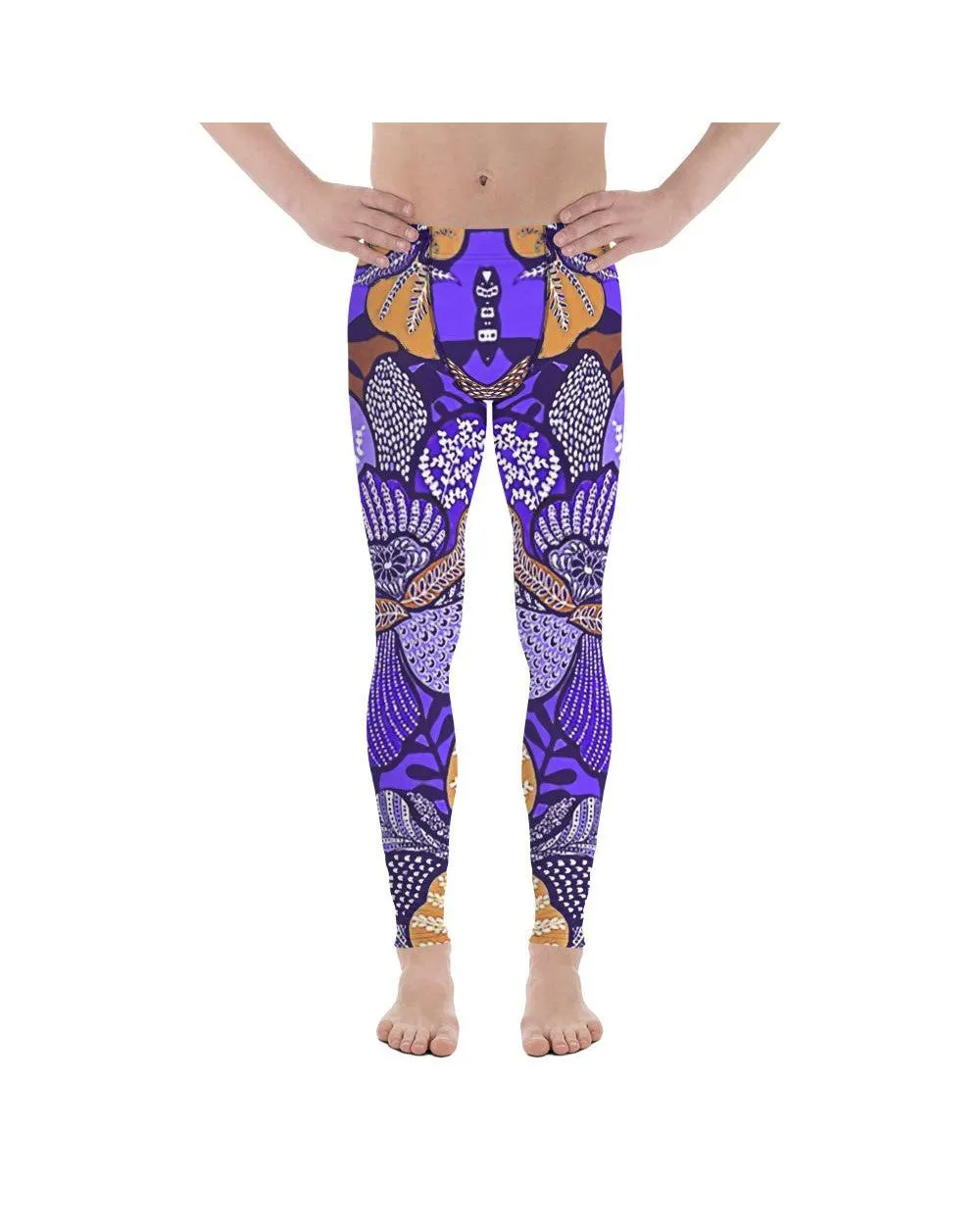 Purple Batik Floral Meggings