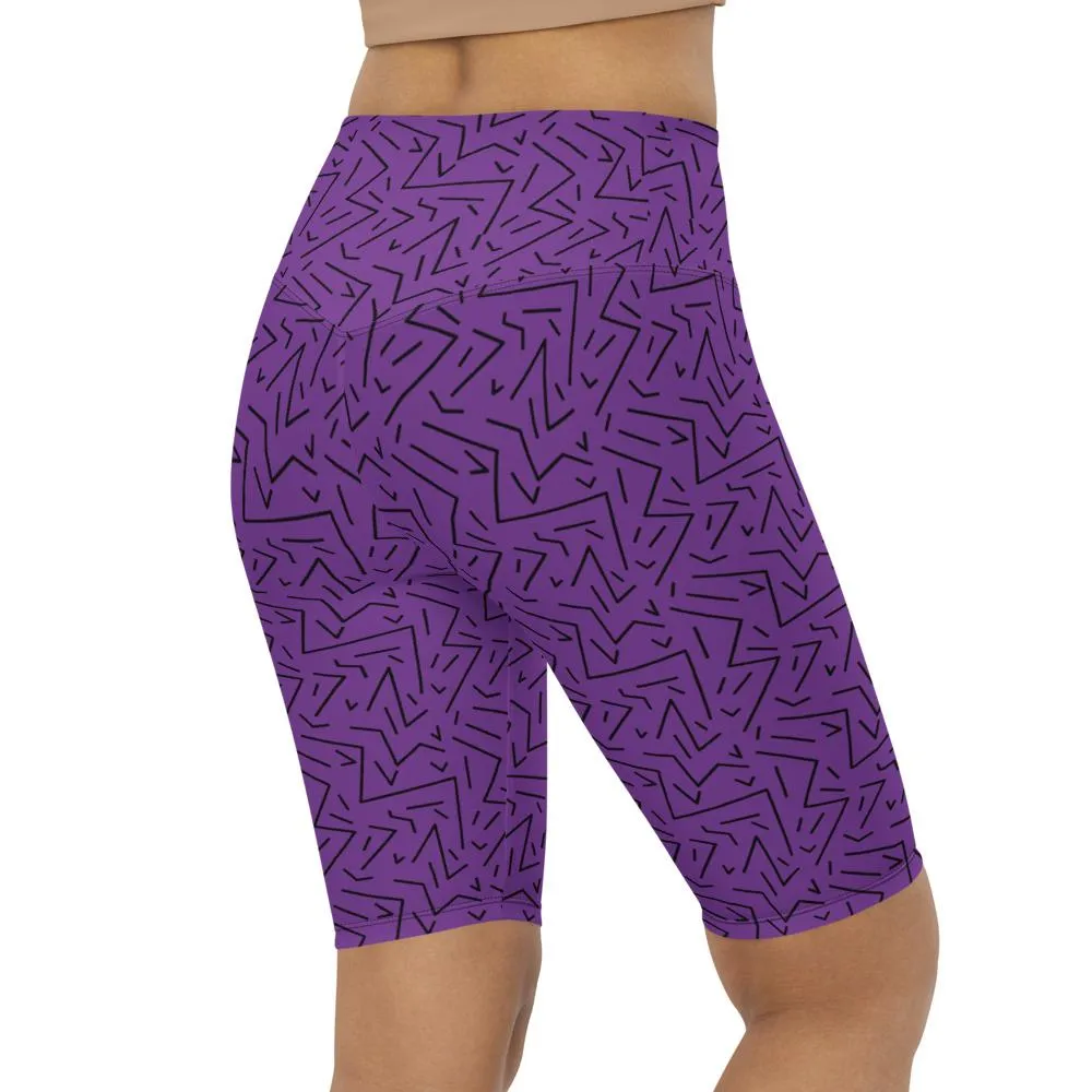 Purple Black Line Bike Shorts