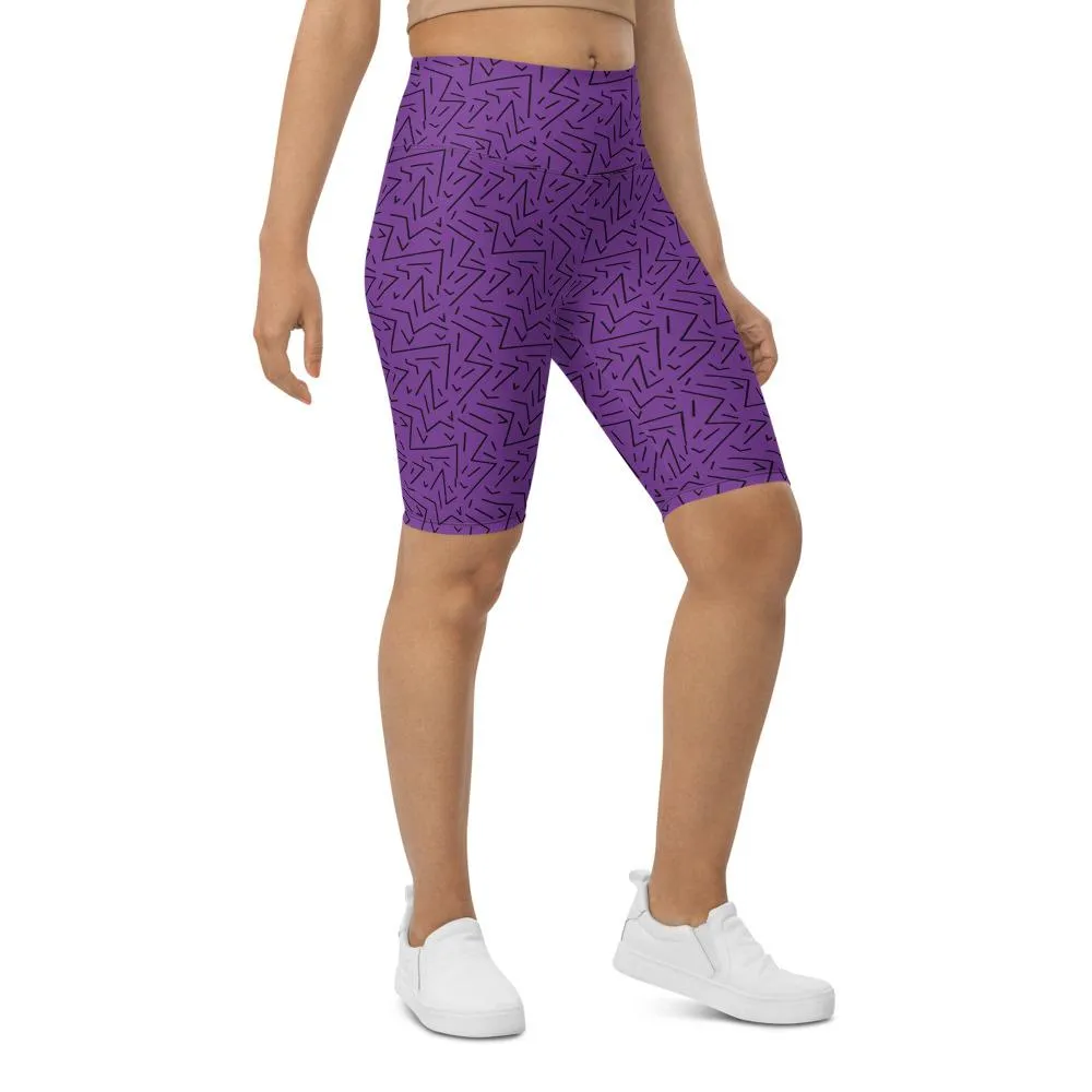 Purple Black Line Bike Shorts