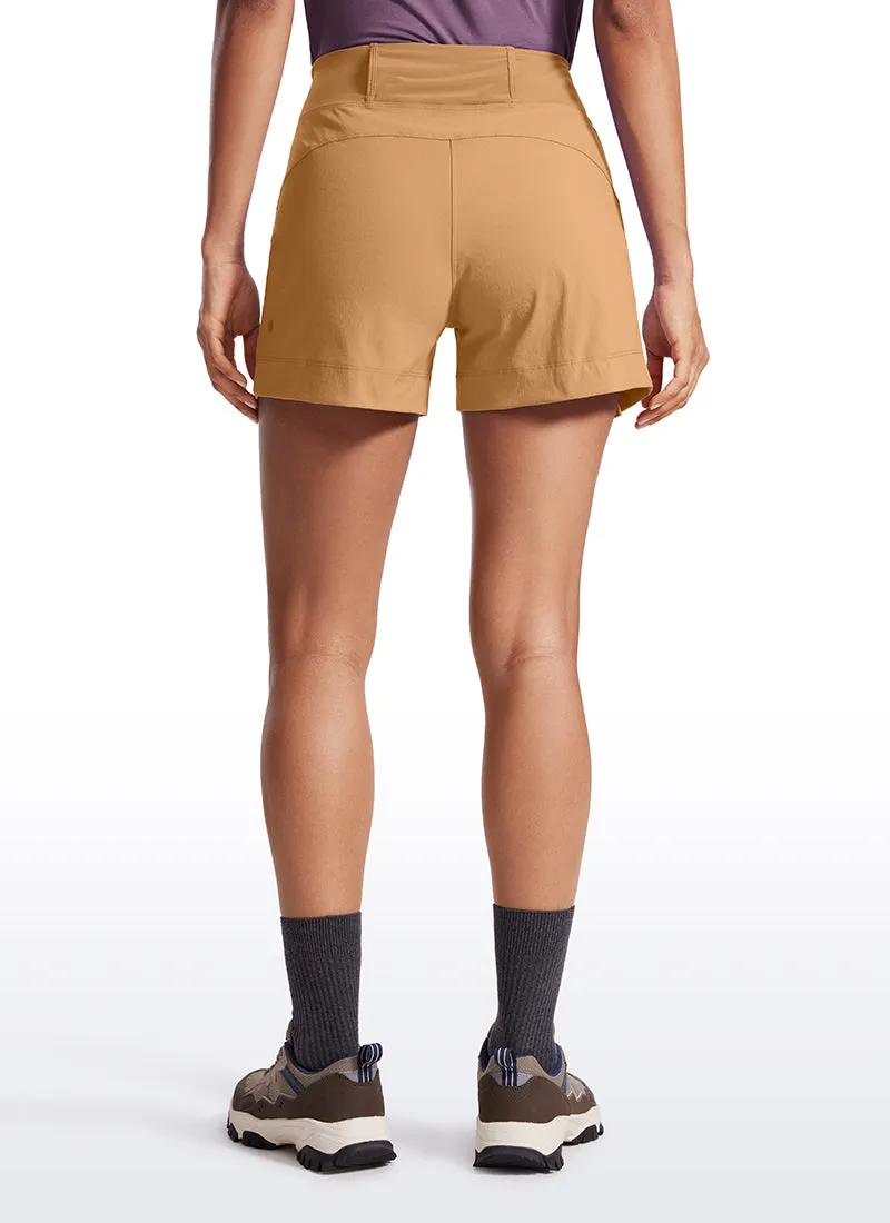 Ripstop Mid-Rise Hiking Shorts with Zip Pockets 4''
