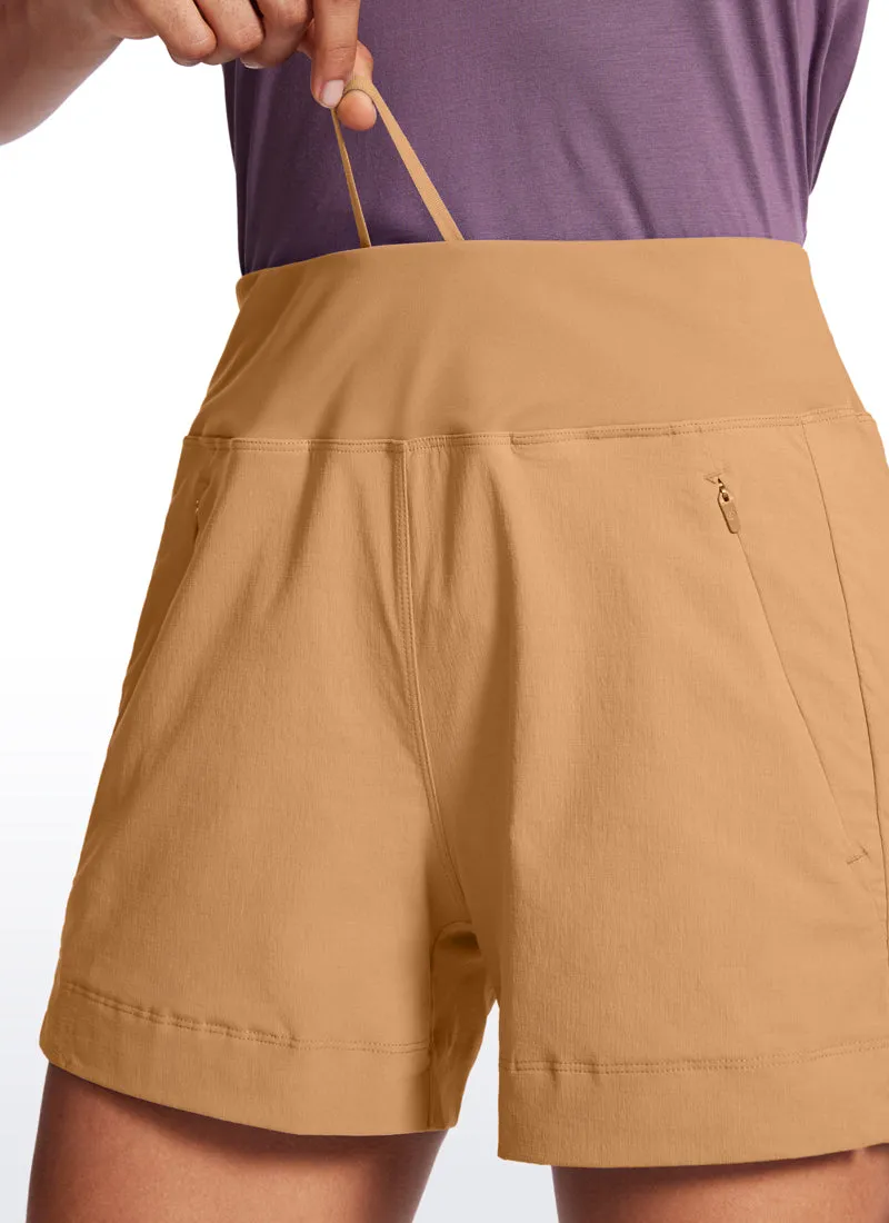 Ripstop Mid-Rise Hiking Shorts with Zip Pockets 4''