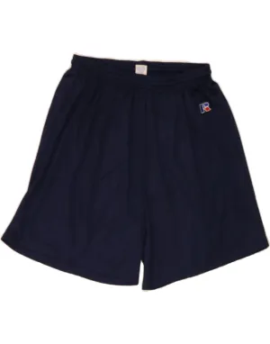 RUSSELL ATHLETIC Womens Sport Shorts UK 14 Large Navy Blue Polyester
