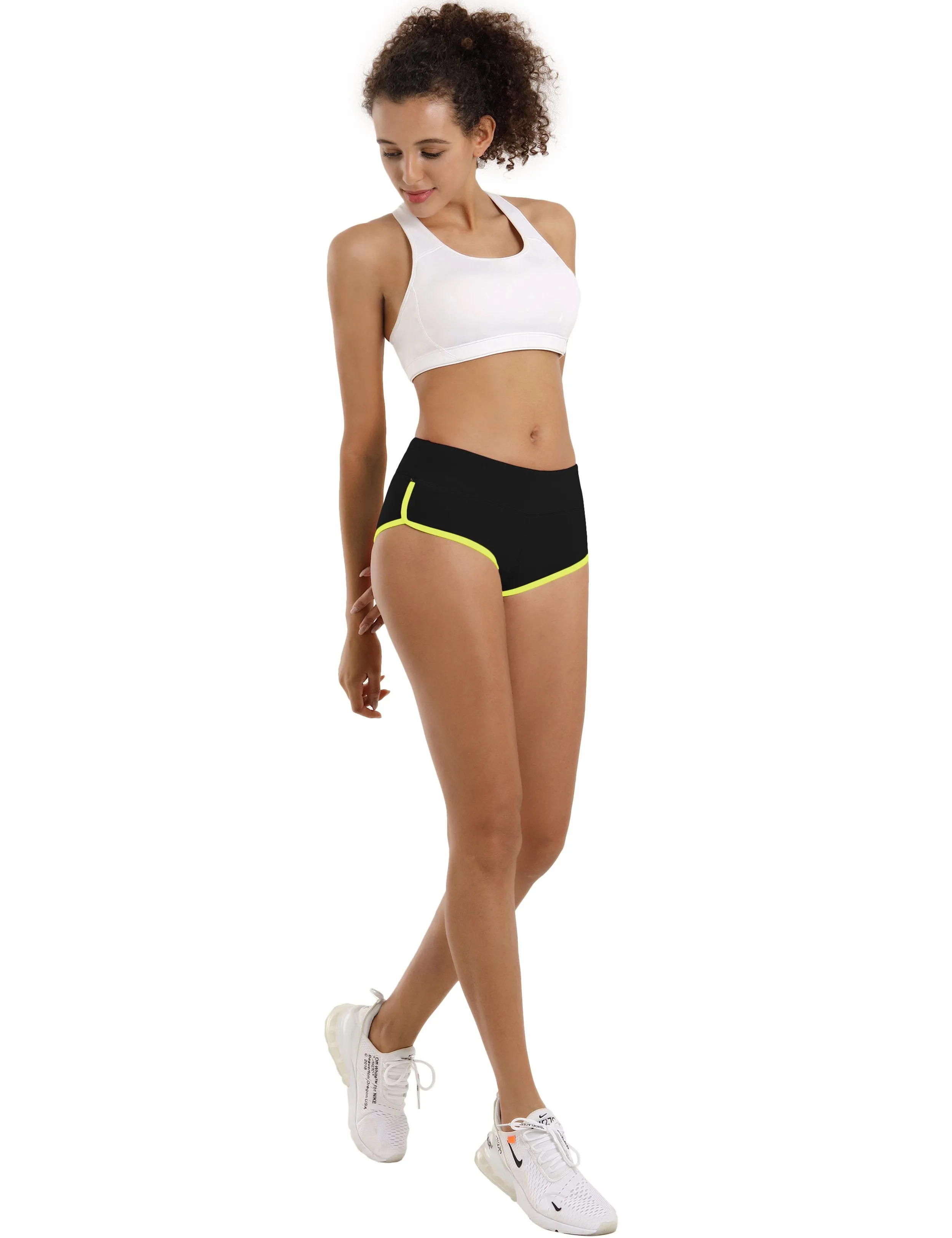 Sexy Booty Biking Shorts black_fluorescentyellow ins_Biking
