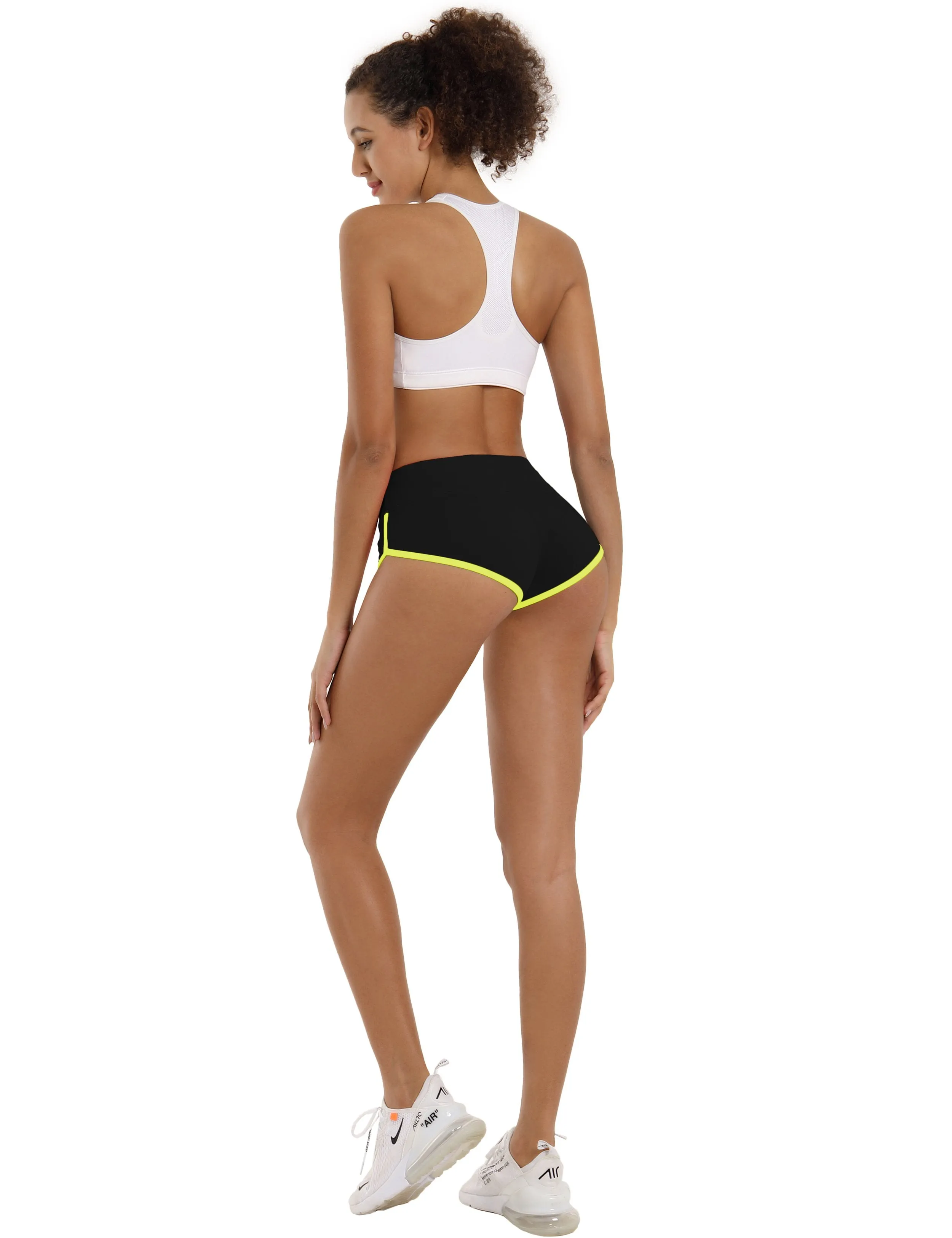 Sexy Booty Biking Shorts black_fluorescentyellow ins_Biking