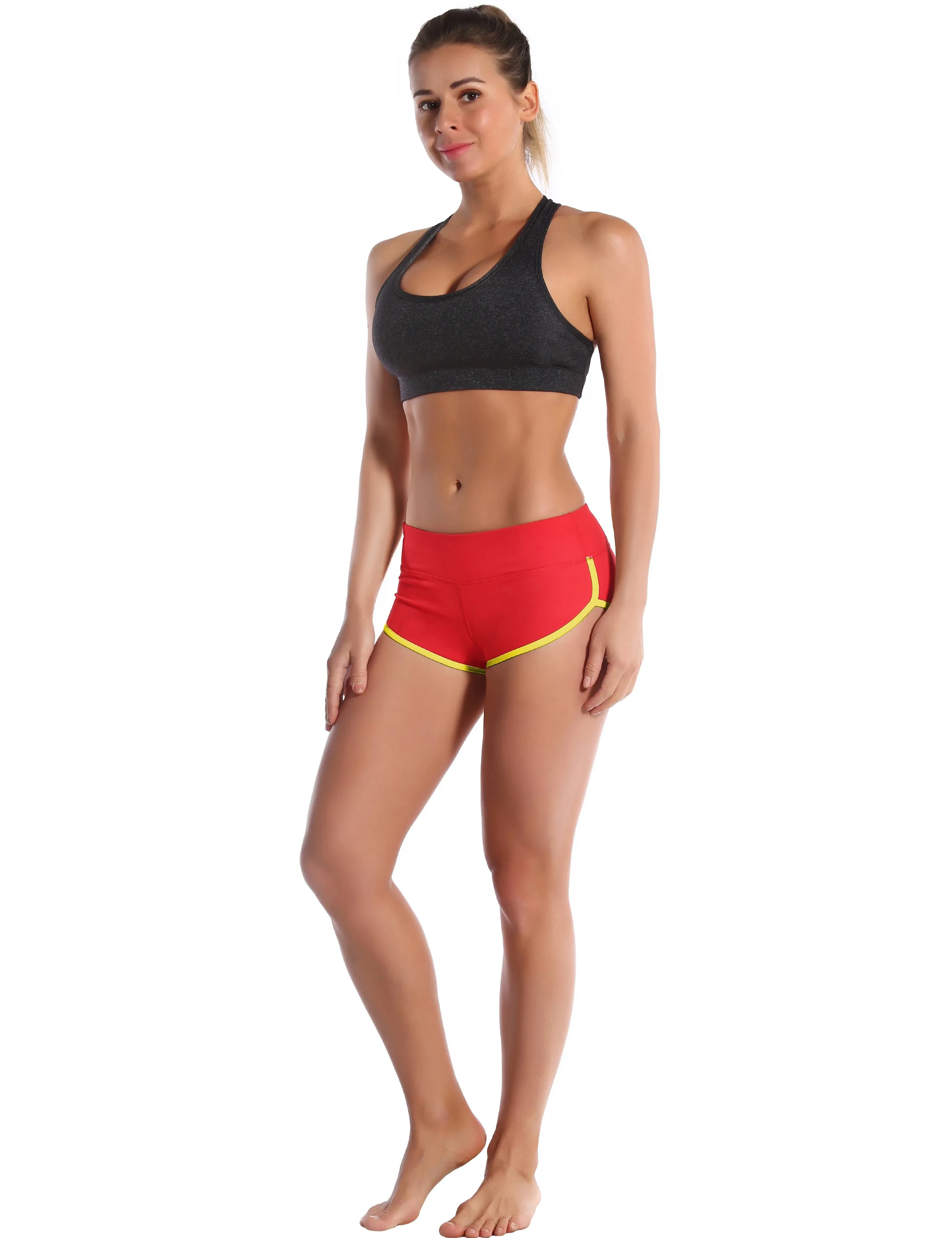 Sexy Booty Yoga Shorts scarlet_fluorescentyellow