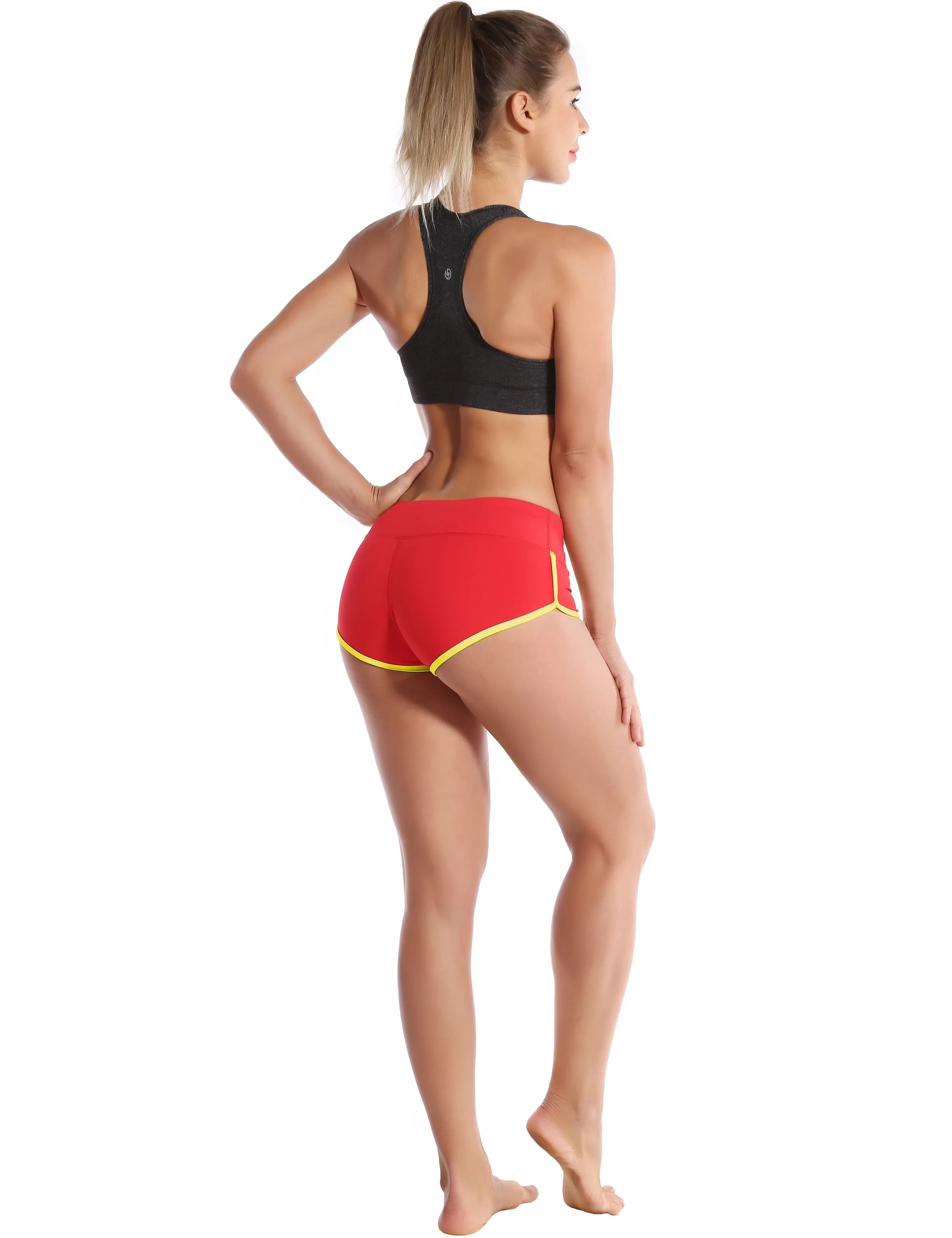 Sexy Booty Yoga Shorts scarlet_fluorescentyellow