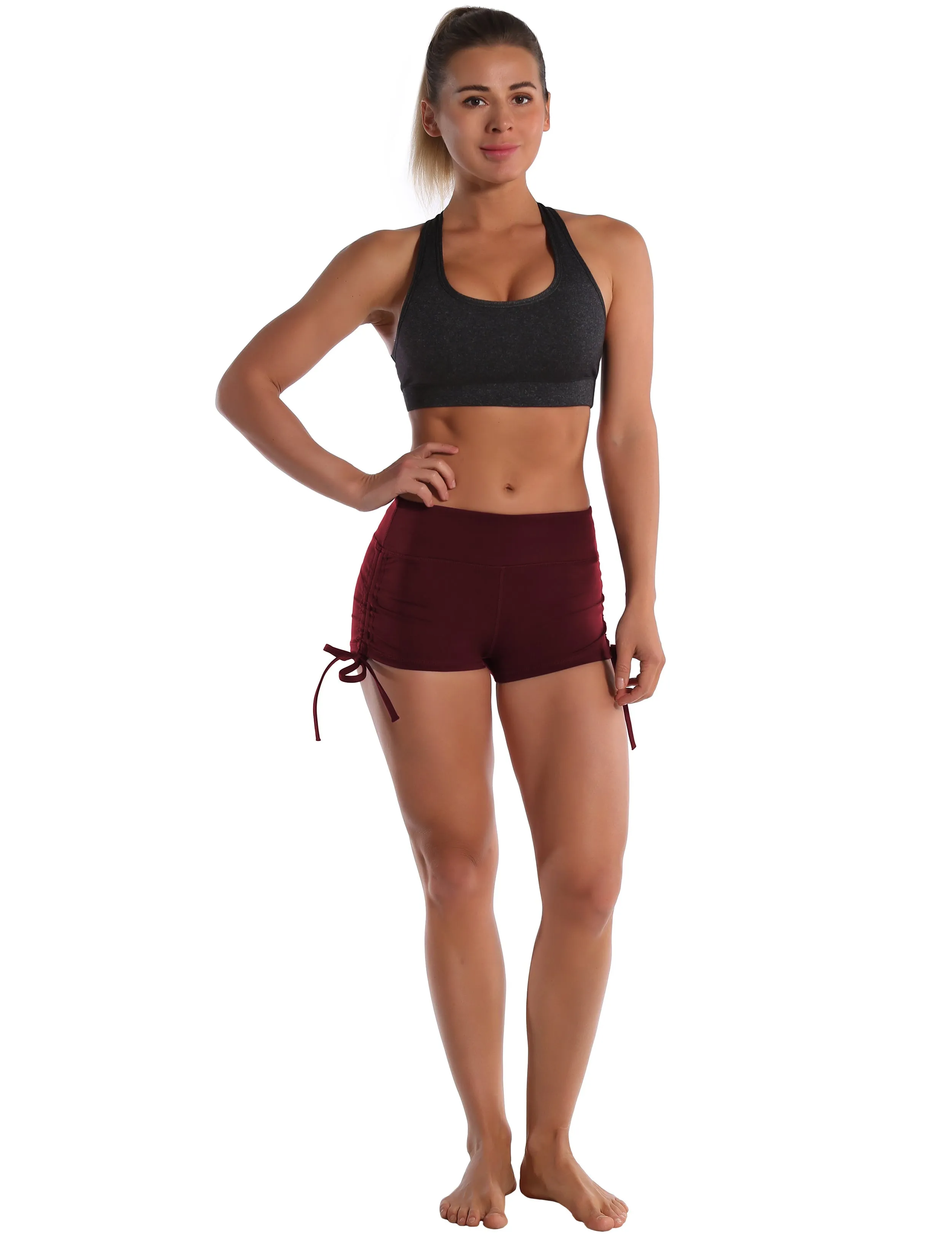 Side Drawstring Hot Shorts cherryred_Jogging
