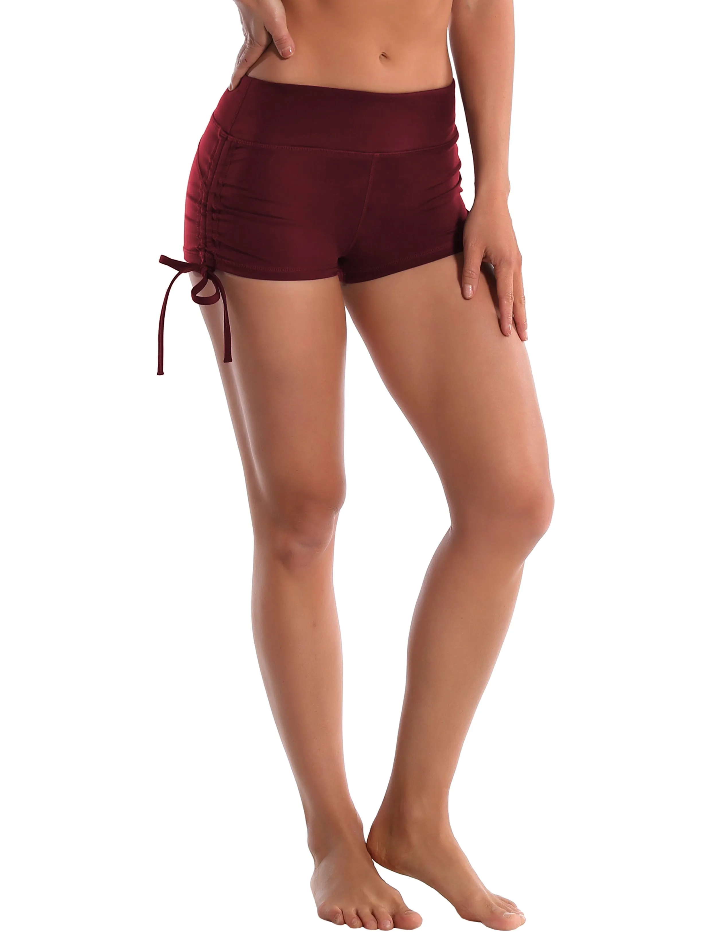 Side Drawstring Hot Shorts cherryred_Jogging