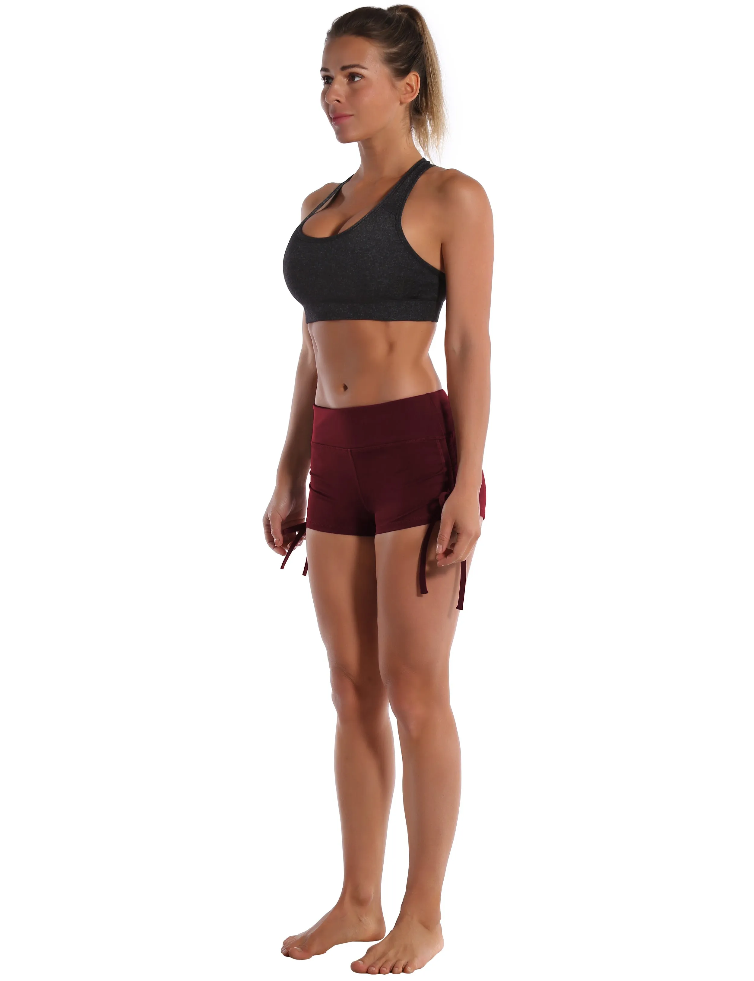Side Drawstring Hot Shorts cherryred_Jogging
