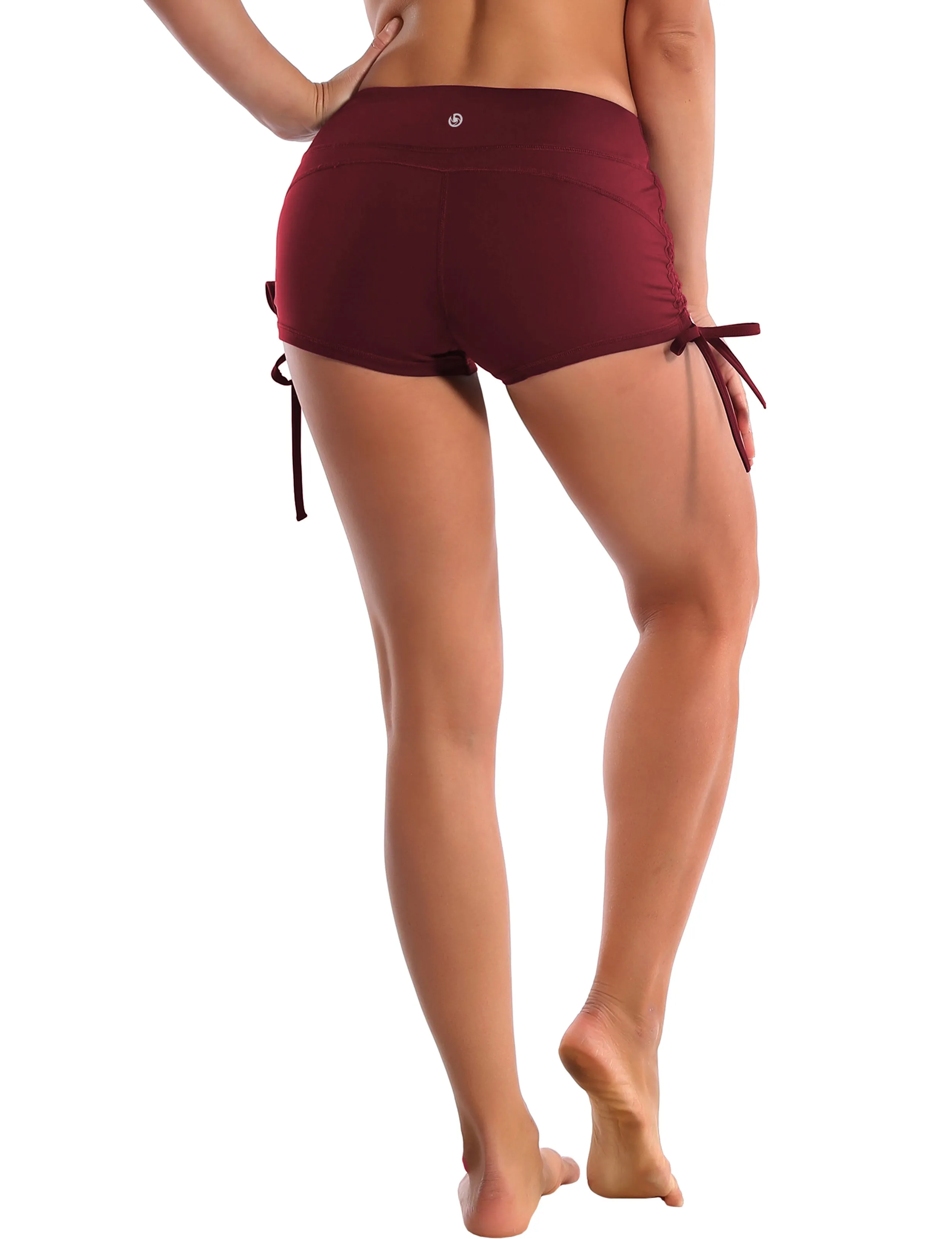 Side Drawstring Hot Shorts cherryred_Jogging