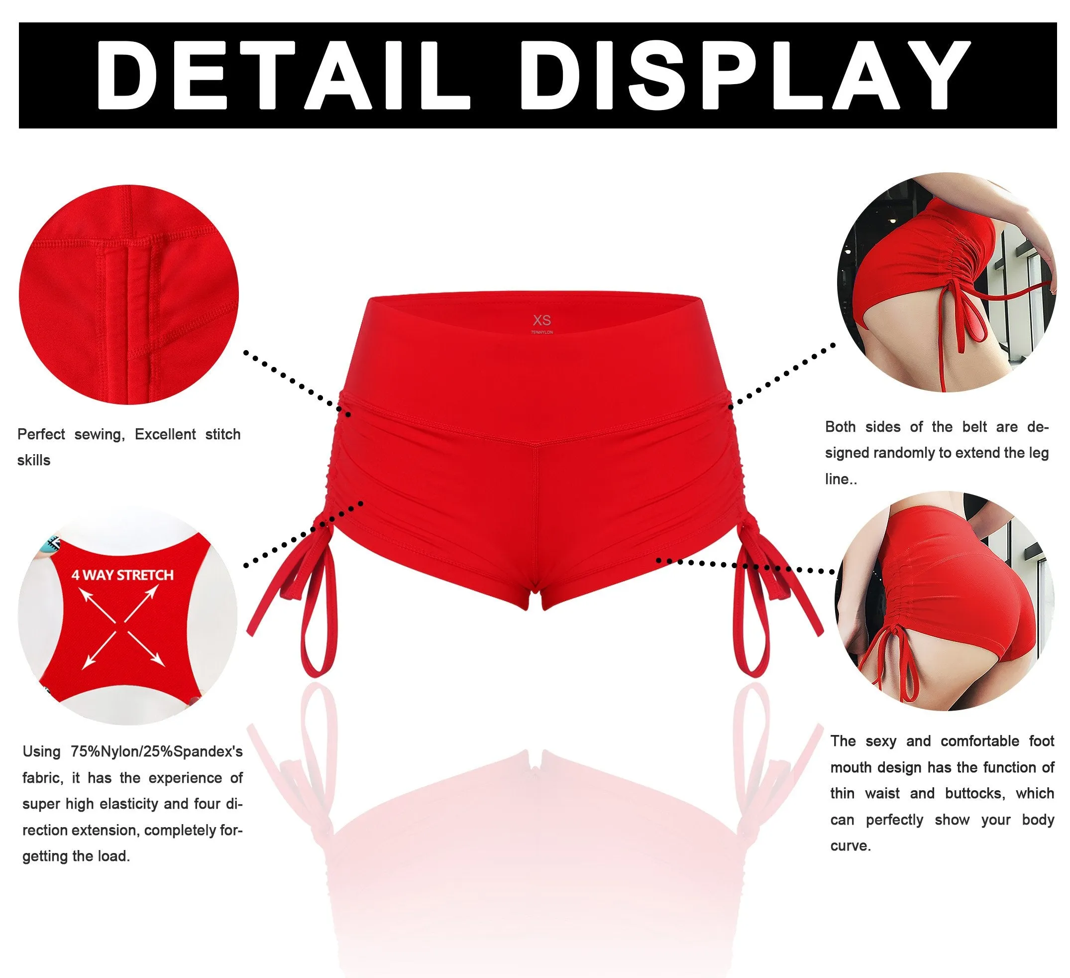 Side Drawstring Hot Shorts darknavy ins_Jogging