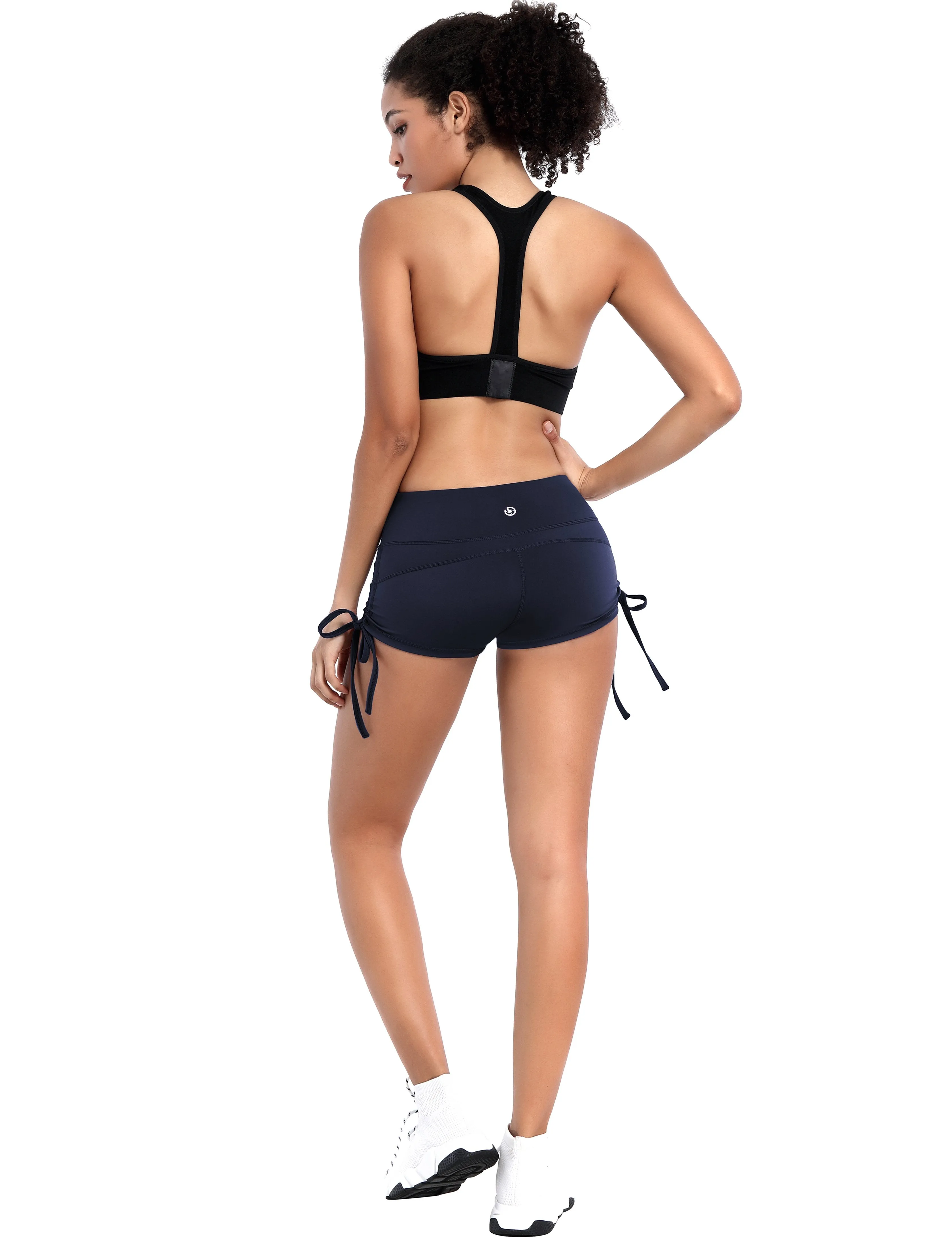 Side Drawstring Hot Shorts darknavy ins_Jogging