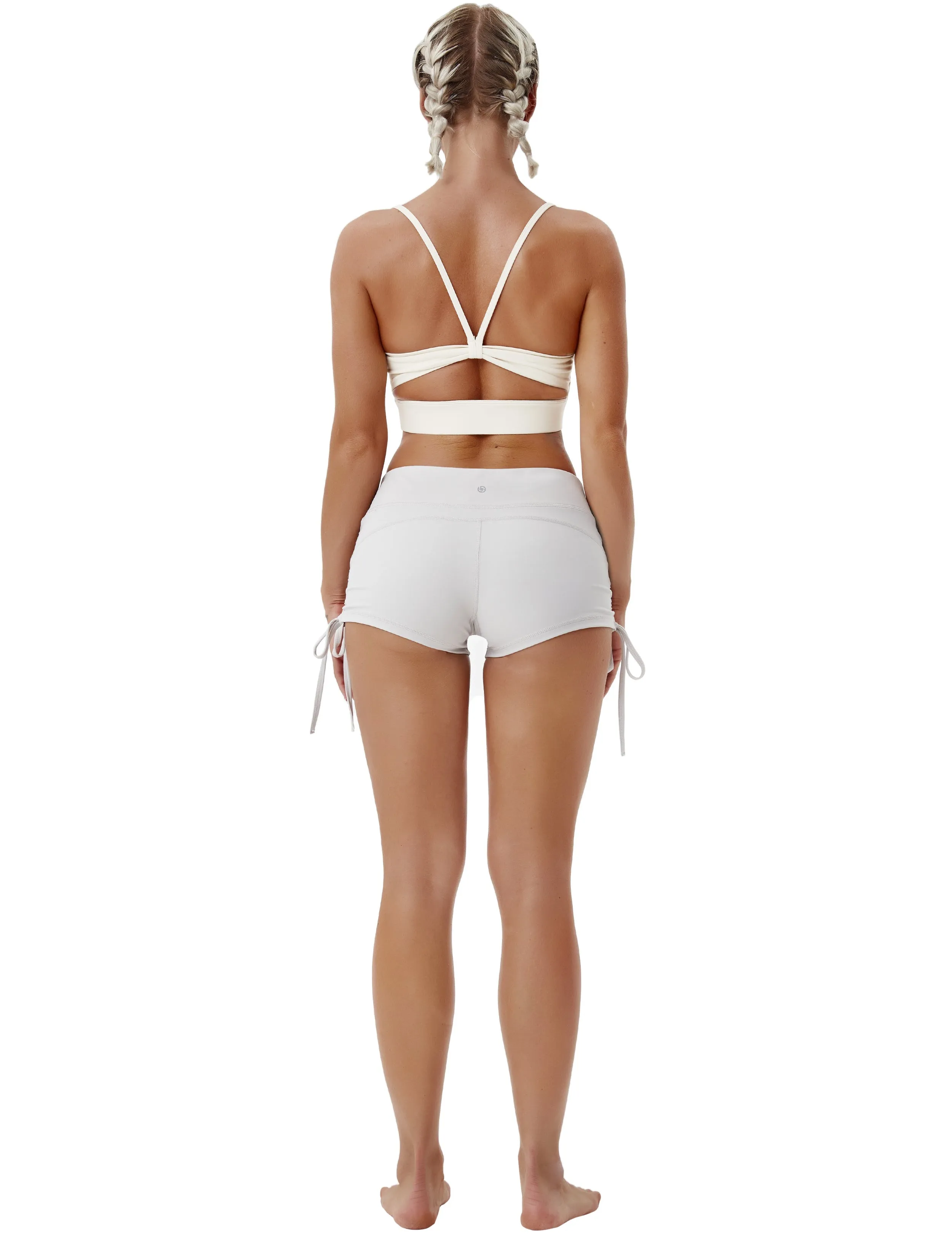 Side Drawstring Hot Shorts lightgray_Plus Size