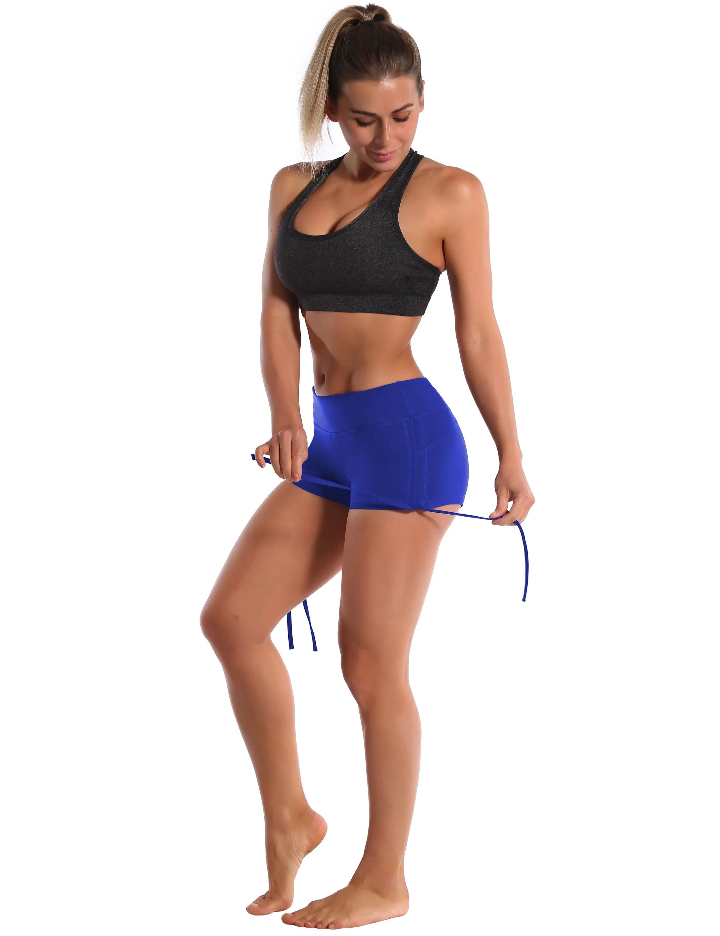 Side Drawstring Hot Shorts navy
