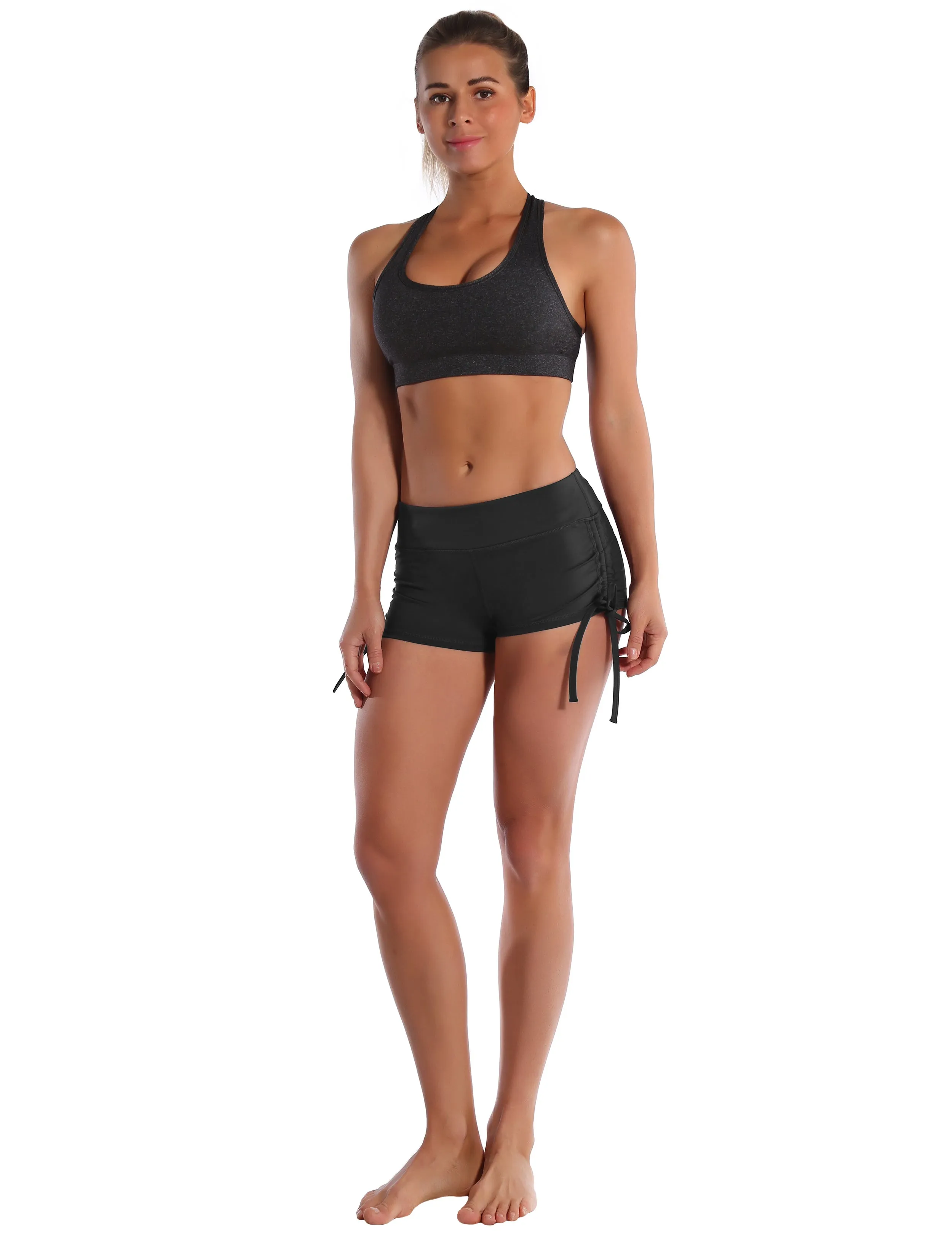 Side Drawstring Hot Shorts shadowcharcoal_Tall Size
