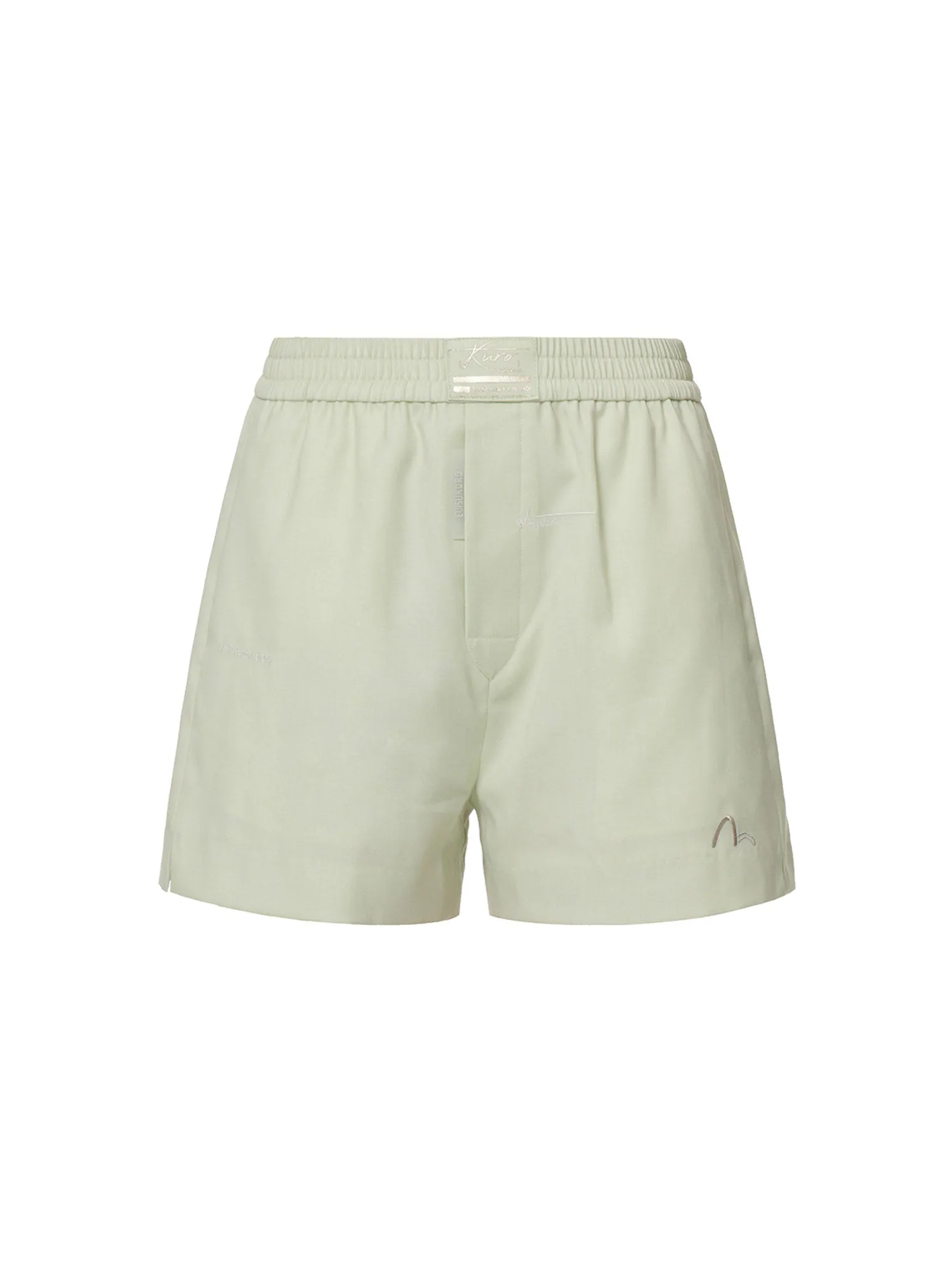 Slogan Embroidery Wool-blend Shorts