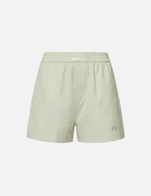 Slogan Embroidery Wool-blend Shorts