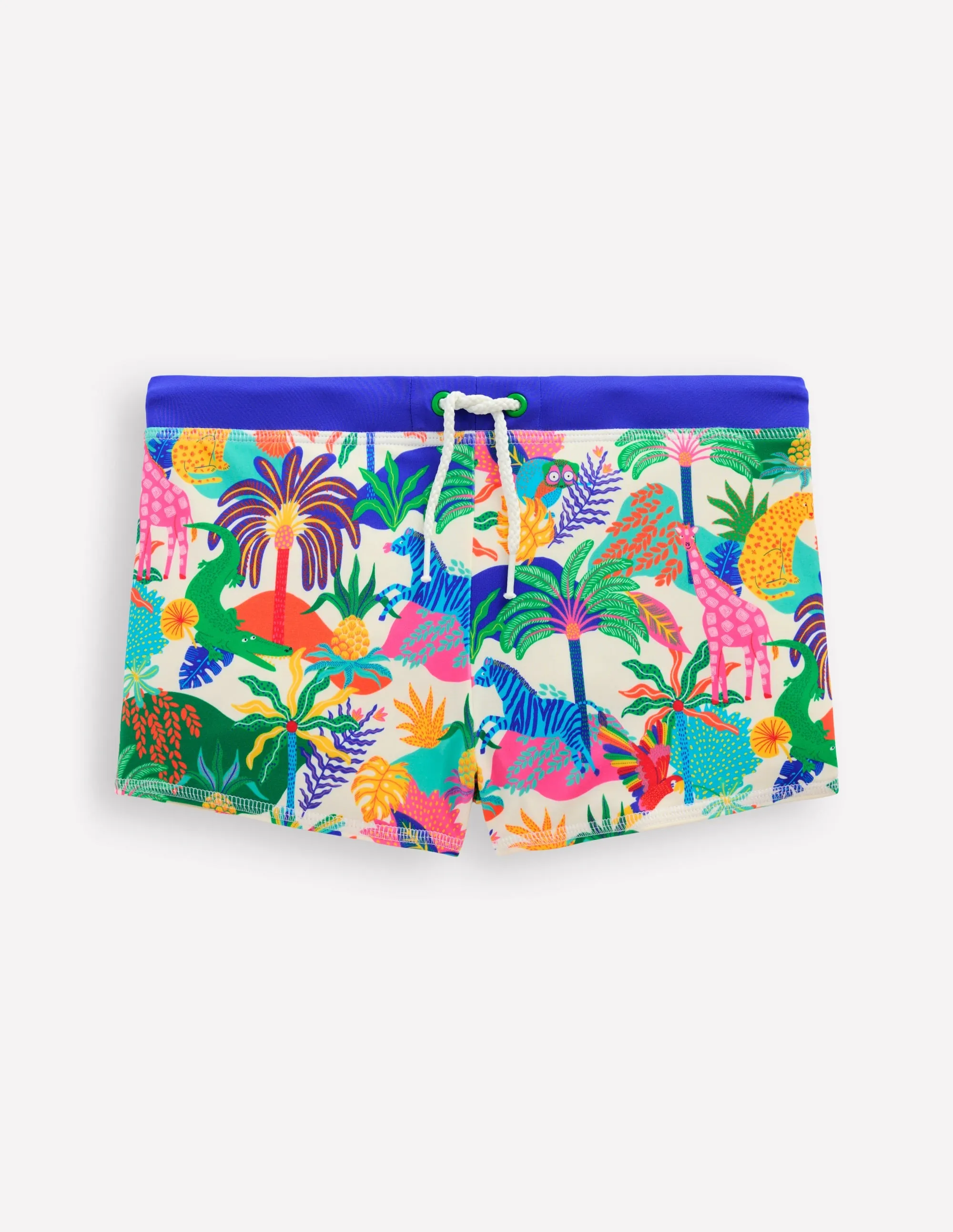 Swim Trunks-Ivory Multi Jungle