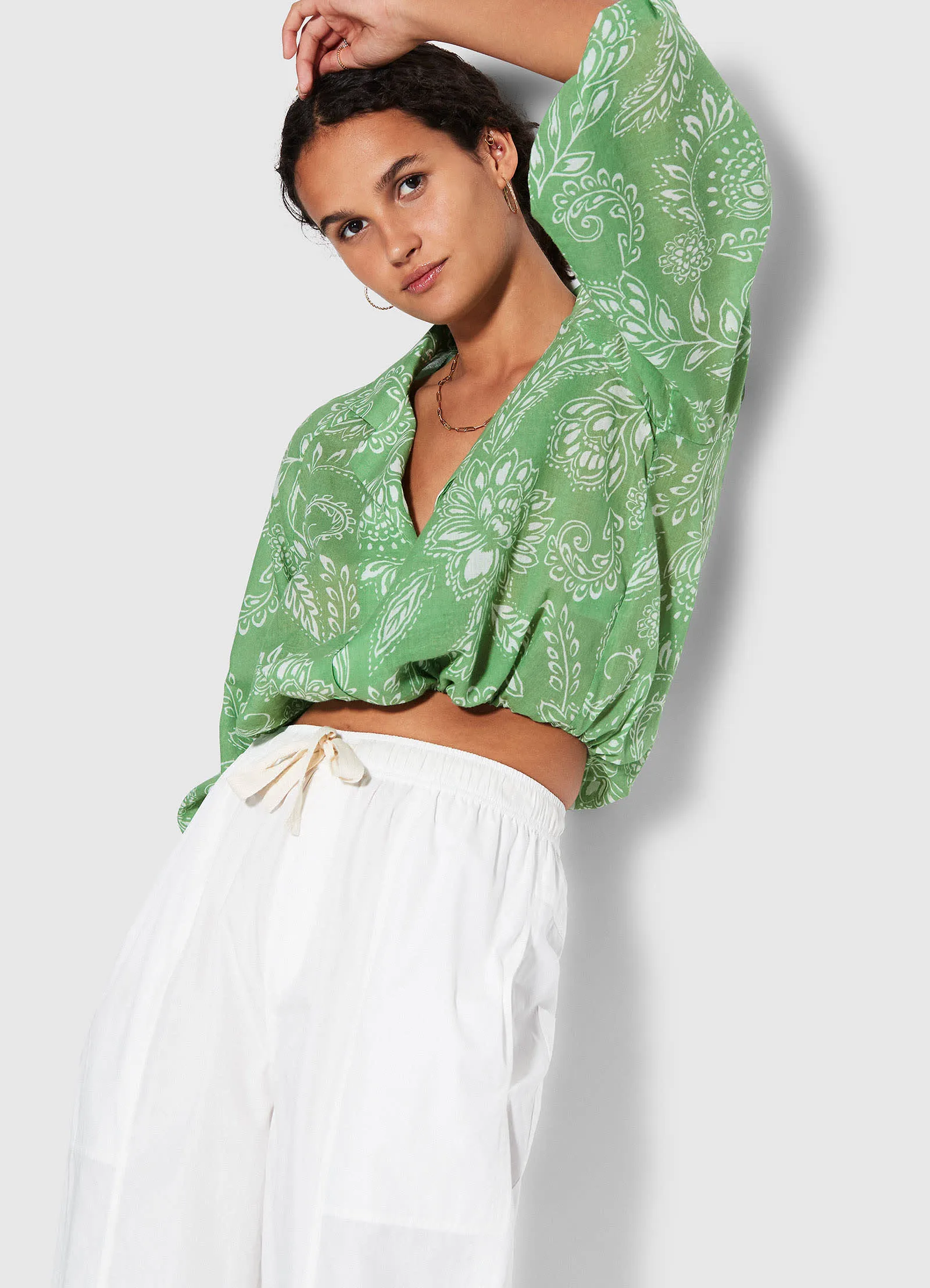 Taper Poplin Pant   - White