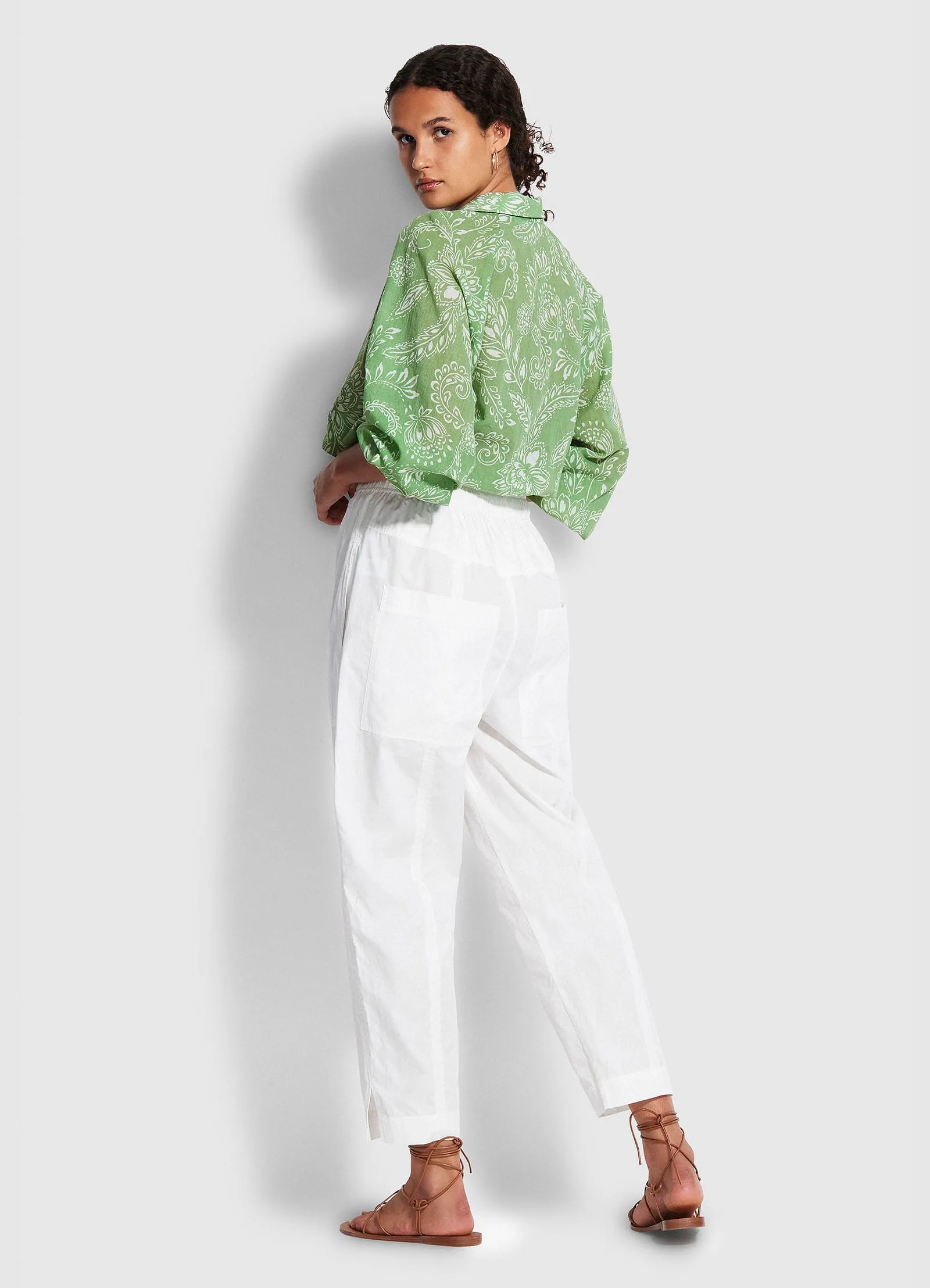 Taper Poplin Pant   - White