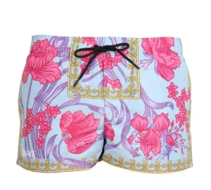 Versace Allover Floral Printed Drawstring Swim Shorts