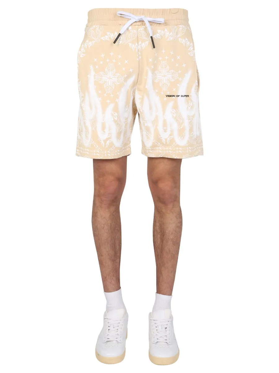Vision Of Super Printed Drawstring Bermuda Shorts