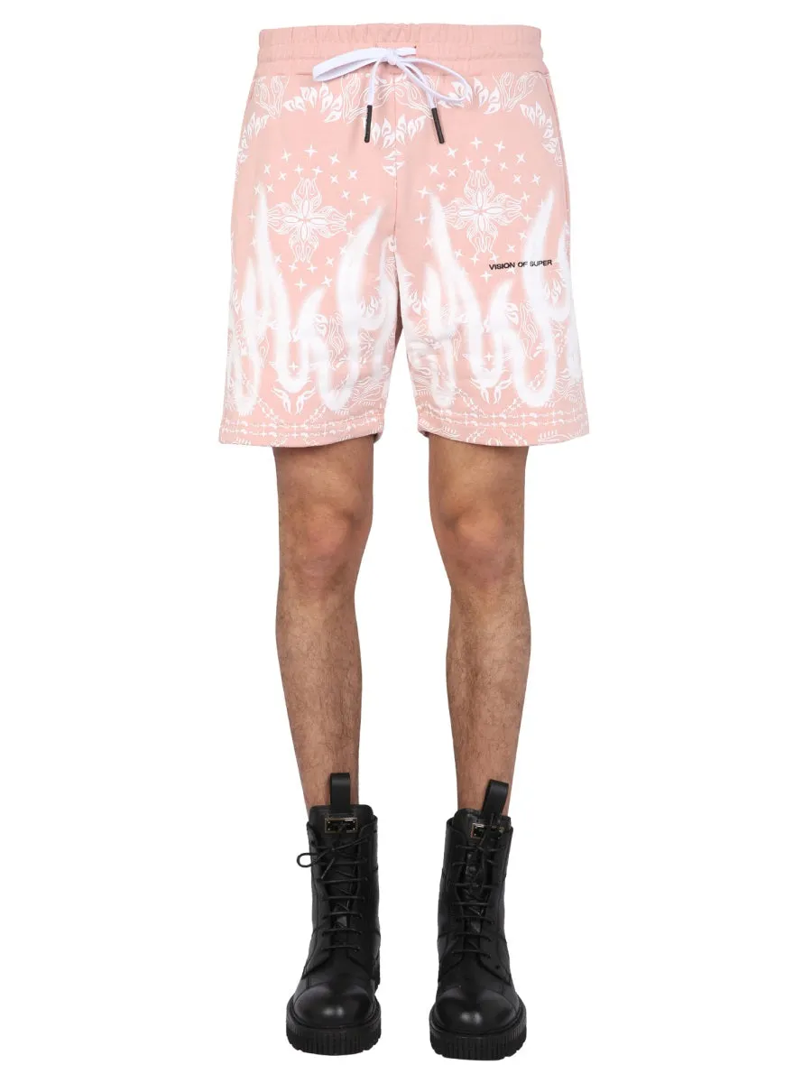 Vision Of Super Printed Drawstring Bermuda Shorts